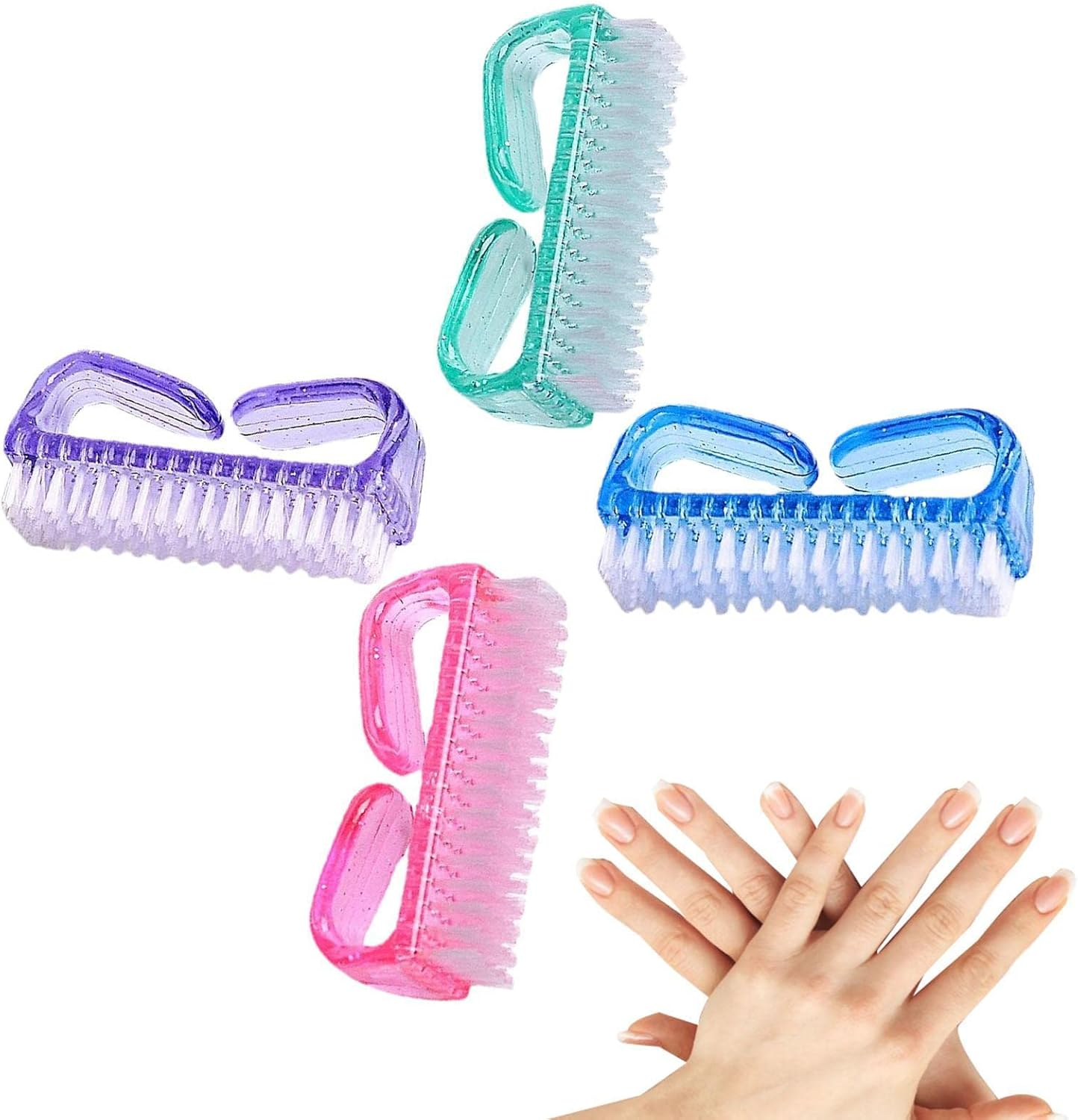Nail Brushes for Cleaning, Nail Scrub Brush with Handle, Brushes Cleaner, Hand Scrub Cleaning Brush Kit for Toes, Shower, Garden,Pet, for Kids & Women & Men image number 1