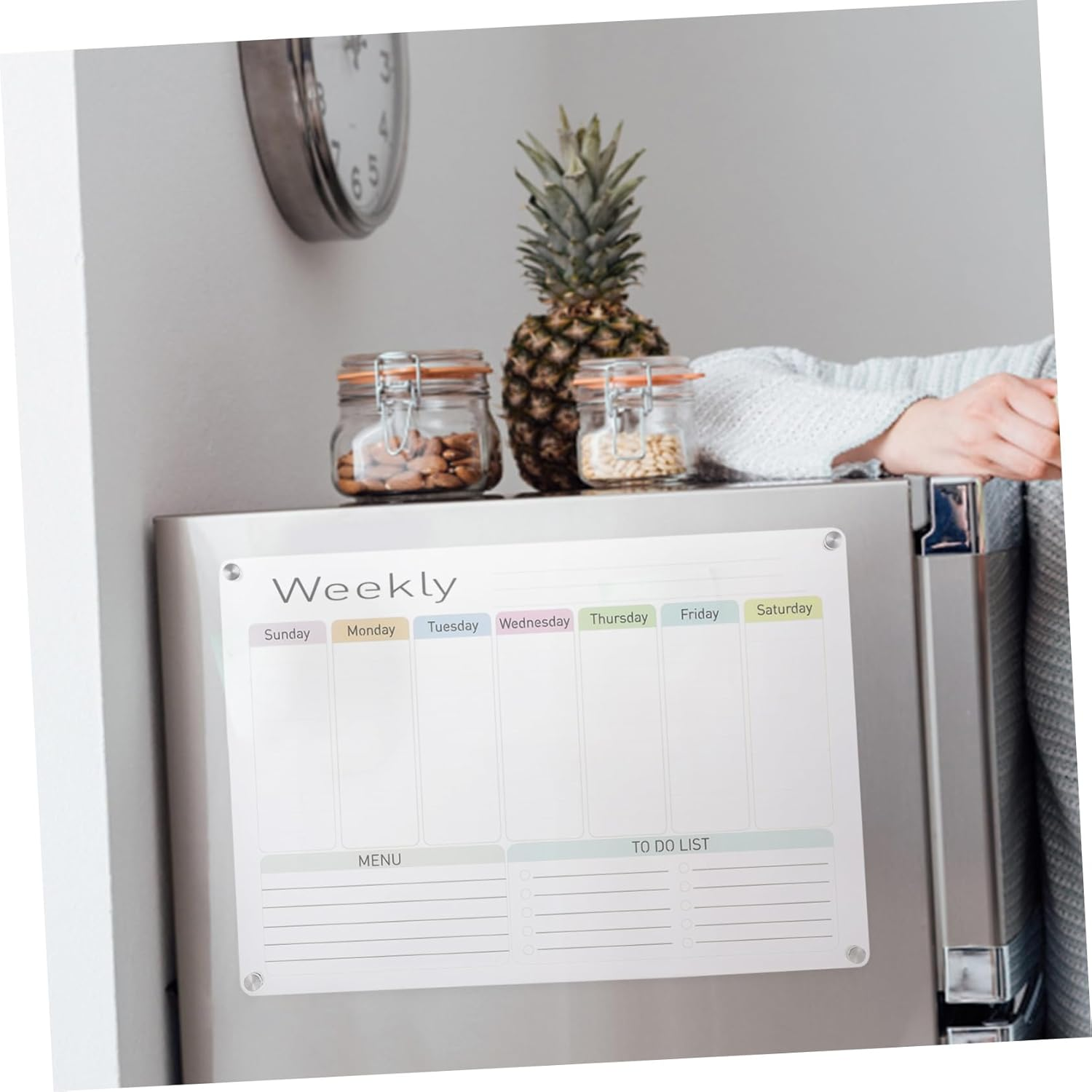 BCOATH Planning Boards Magnetic Dry Erase Refrigerator Memo Pad Kitchen Schedule Planner - As Shown 1 image number 5