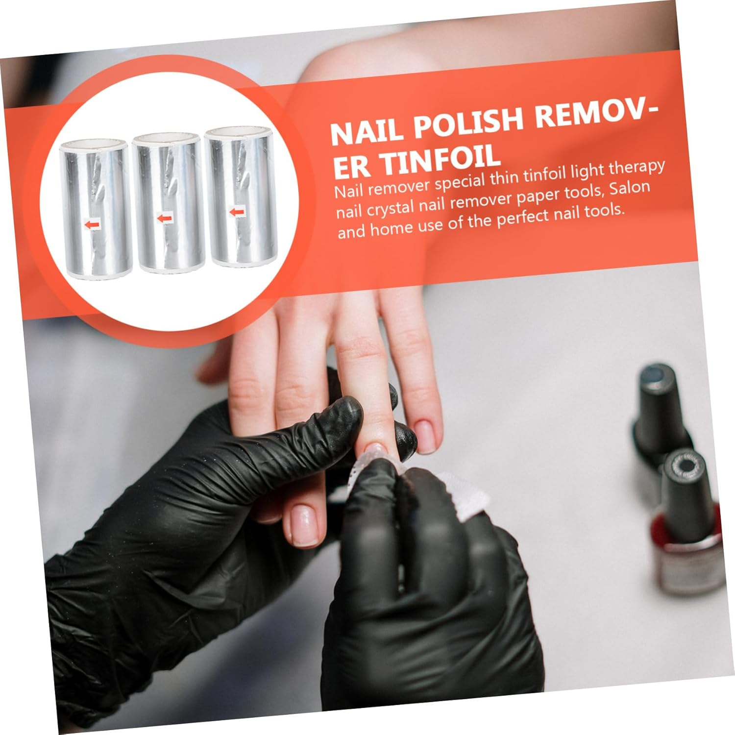 BATHVEVE 3Rolls Nail Foil Remover Wraps Nail Scraping Tool for Easy Polish Removal Safe and Practical Manicure Accessories for Home Use image number 3