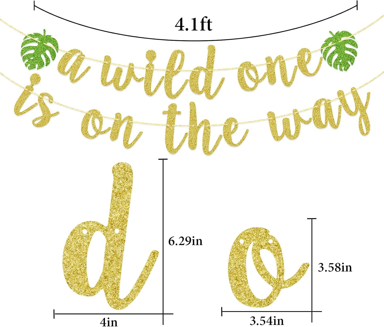 Confetti! Jungle Safari Theme Baby Shower Decor Banner - DIY a Wild One Is on the Way Welcome Sign for Baby Shower and Birthday Party, Versatile Hanging Decor for Indoor and Outdoor Celebrations