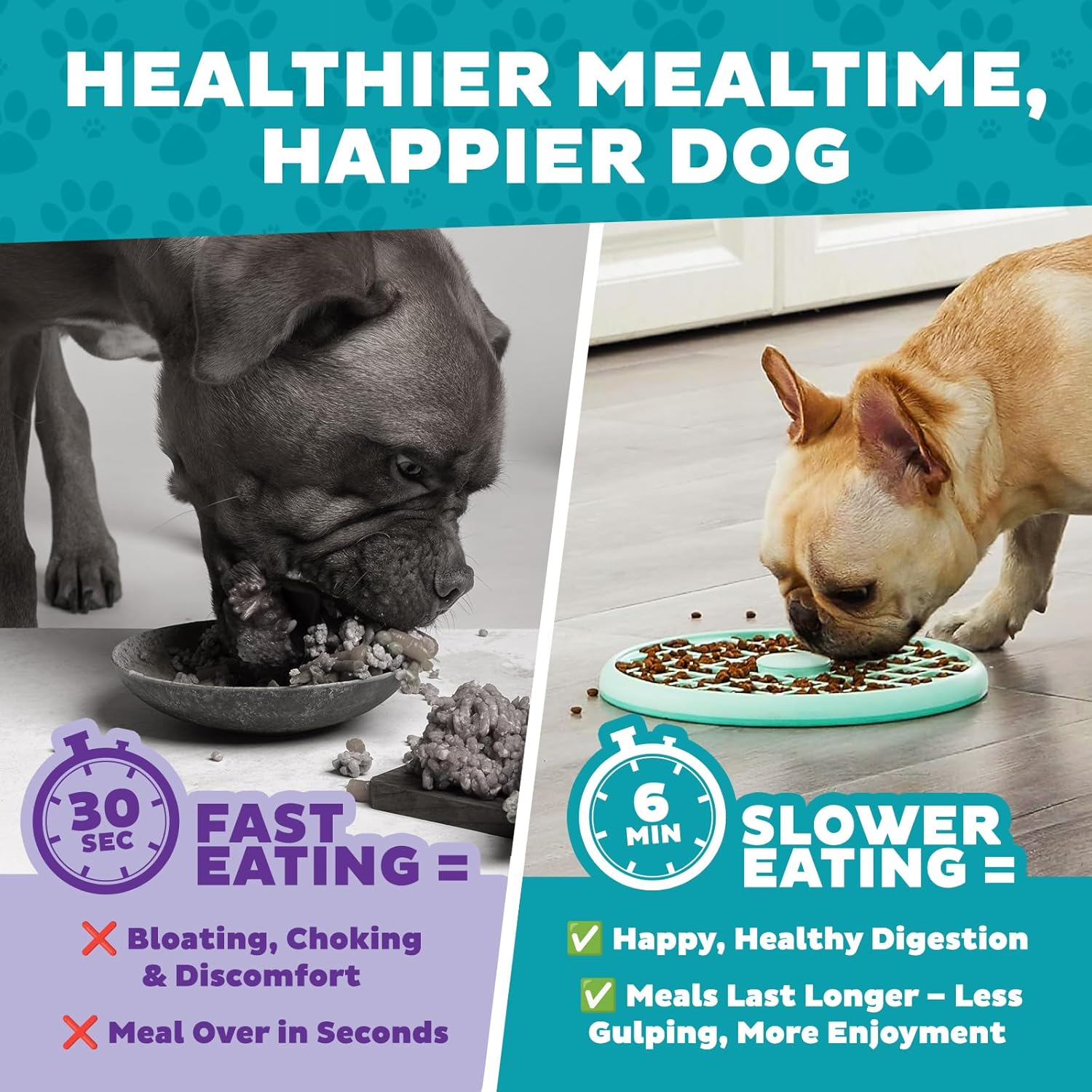 Outward Hound Fun Feeder Slo Tray Slow Feeder Dog Bowls for French Bulldogs & Other Brachycephalic Breeds image number 6