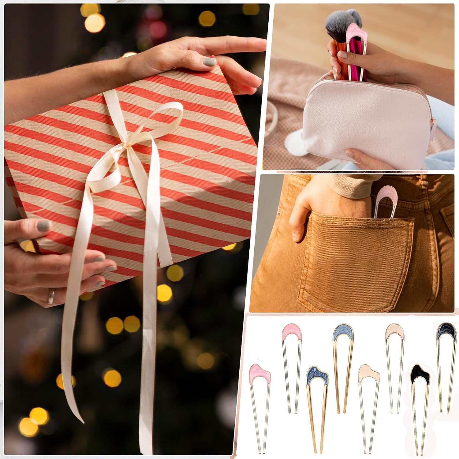 Metal U-Shaped Hair Pins,8 Pcs Hairpin for Longer and Thicker Hair,For Women Girls Hair Styling Accessories image number 4