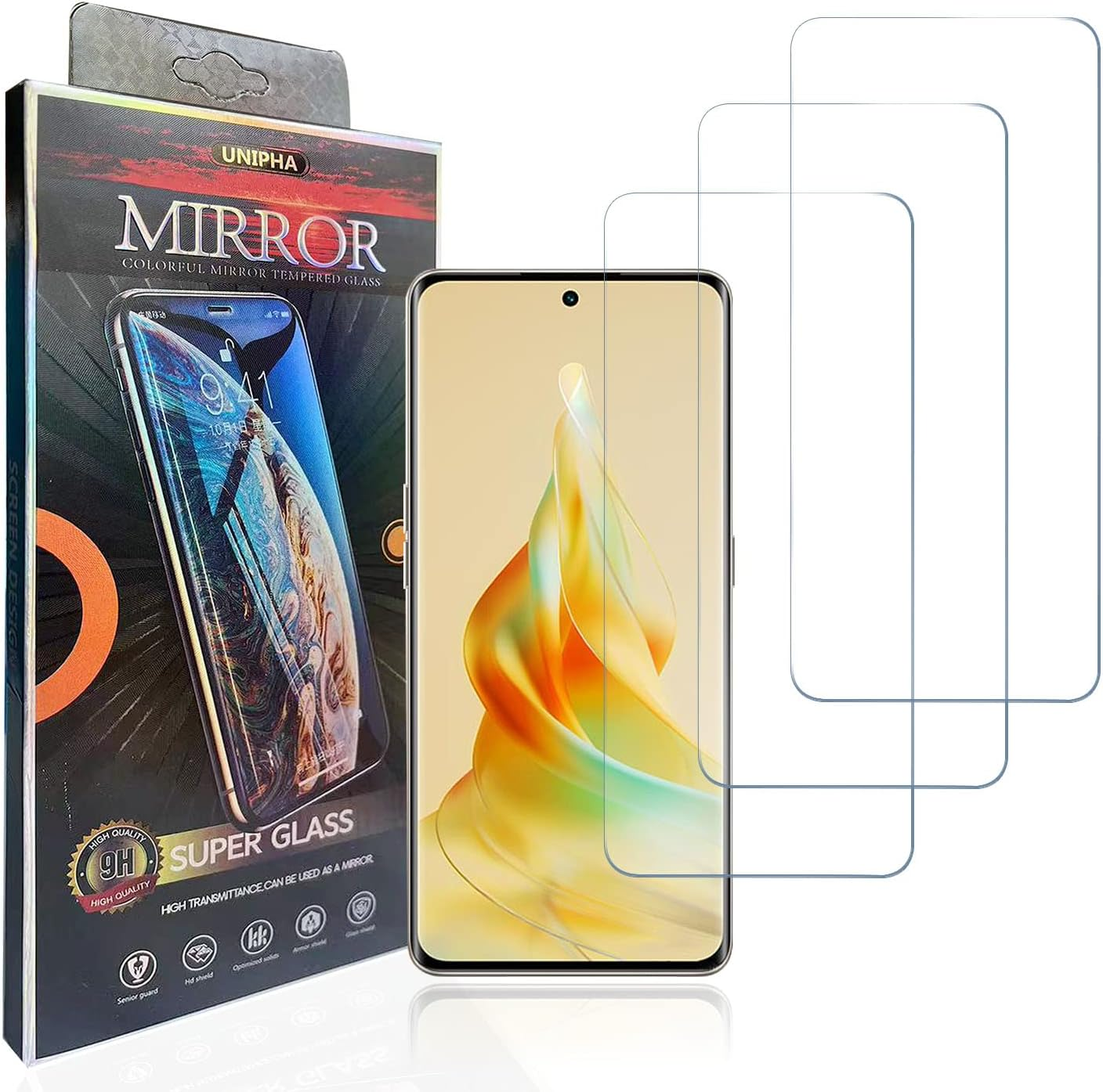 Hxeyraal (3 Pack) Designed for Oppo Reno 8T Tempered Glass Screen Protector, 0.33 Mm, Anti-Scratch, Bubble-Free for Oppo Reno 8T Screen Protector HD image number 5