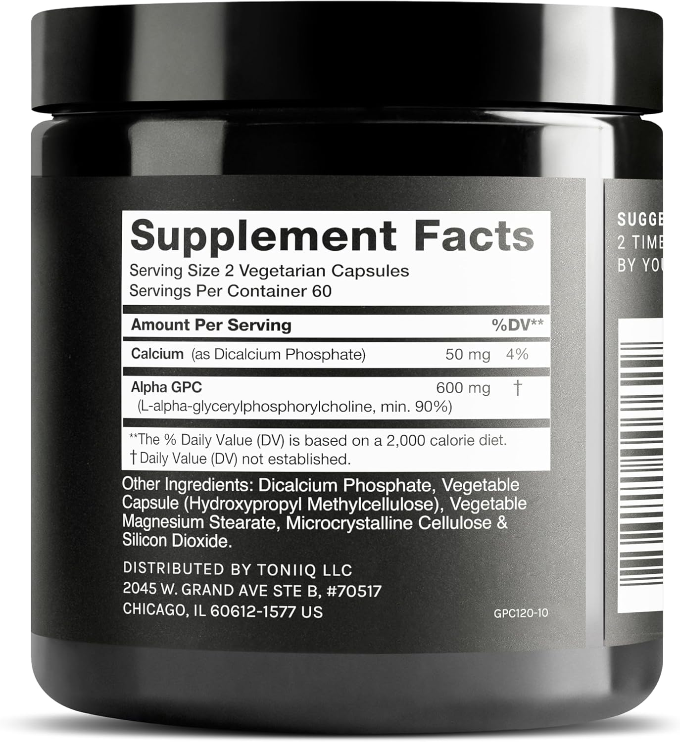 Ultra High Purity Alpha GPC Capsules - 600Mg Concentrated Formula - 99%+ Pharmaceutical Grade for Enhanced Absorption - Naturally Supports Brain Function - 120 Capsules Alpha GPC Supplement image number 5