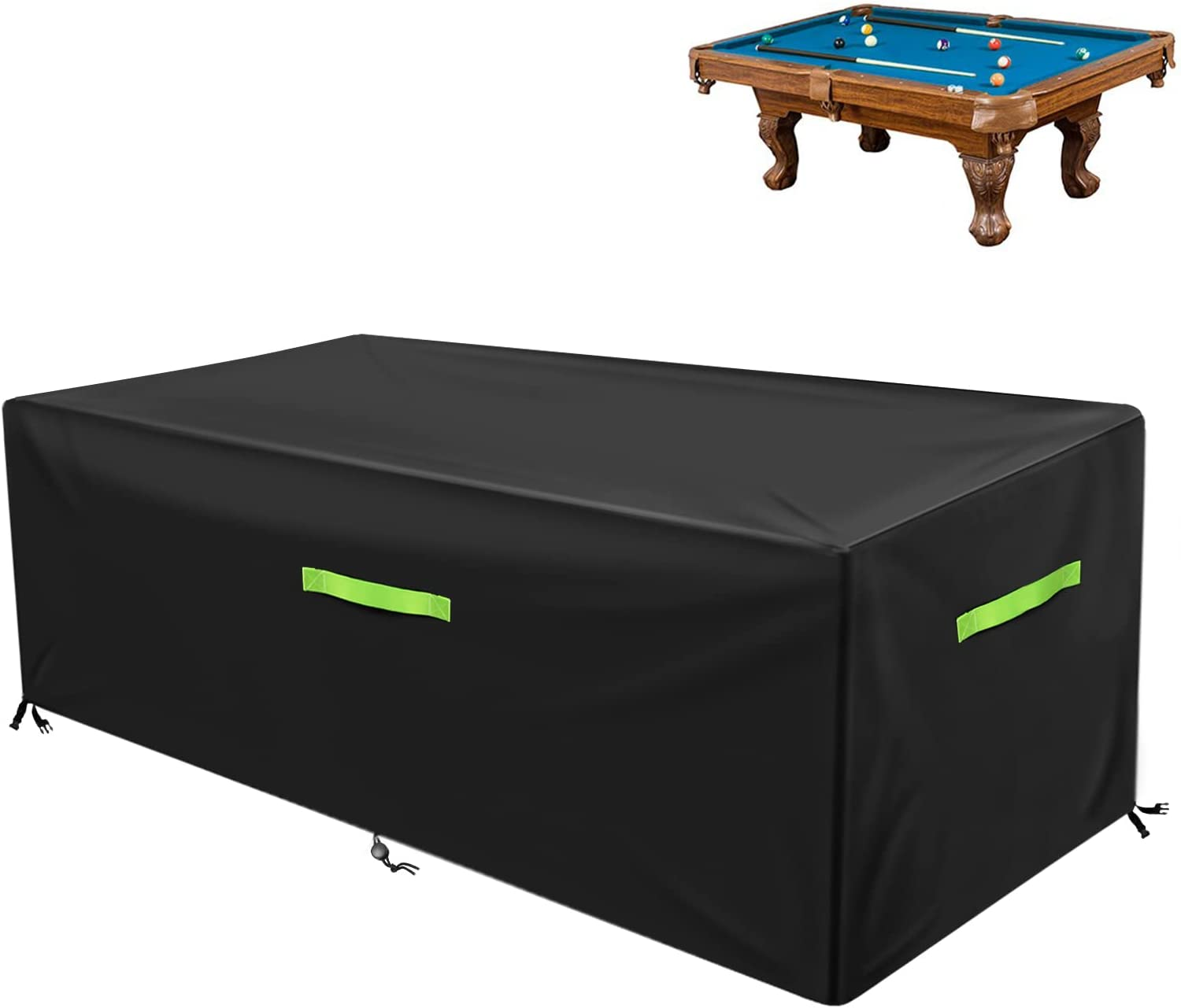 GEMITTO 7/8/9 Ft Pool Table Cover, Waterproof Billiard Cover Polyester Fabric for Snooker Billiard Table (102X53X32In) image number 5