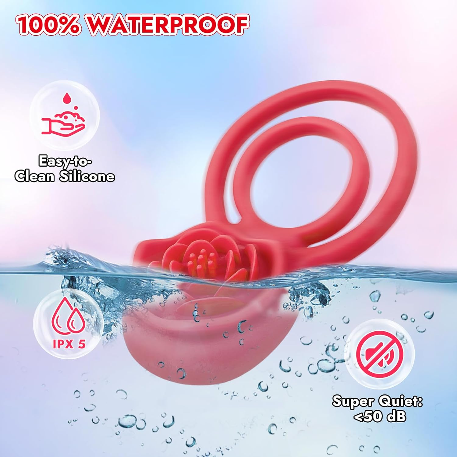 ZEZELIFE Vibrating Cock Ring for Couples, 9 Vibration Modes Penis Ring for Men, Penis Vibrator with Clitoral Vibrator, Clitoris Stimulator for Women, Adult Sex Toys image number 2