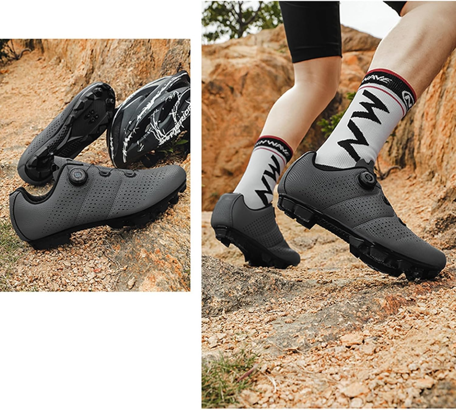 PENXZT Men'S MTB Cycling Shoes Mountain Bikes Shoes Compatible with Shimano SPD 2-Bolts Pedals for Biking Riding Road Training image number 3