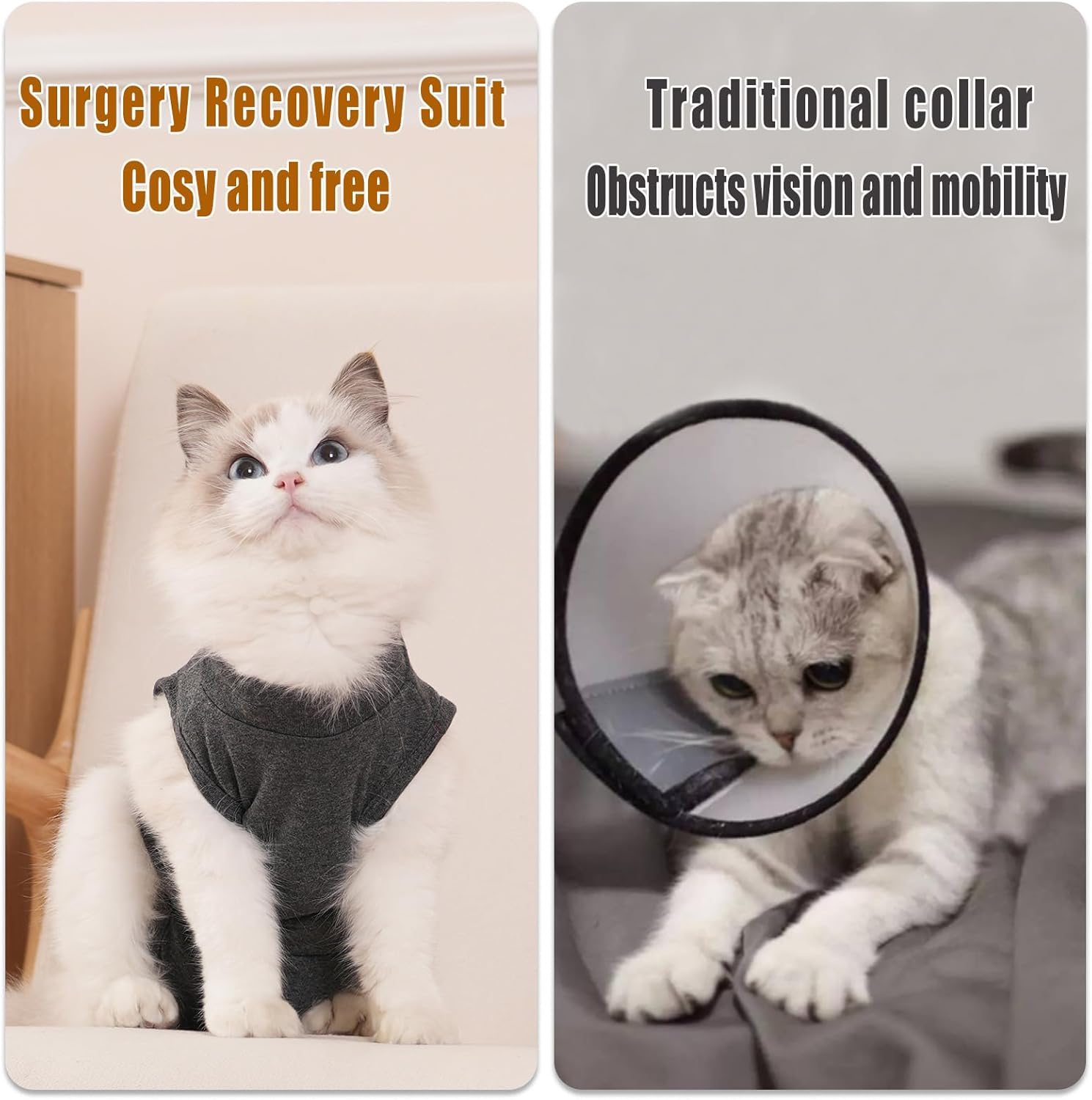 Axcimond Cat Body Surgery Leak Protection Cat Body Operation Castration Body for Cats after Surgery Castration Cat Suit Cat Clothing Surgical Body Cat Collar Alternative image number 3