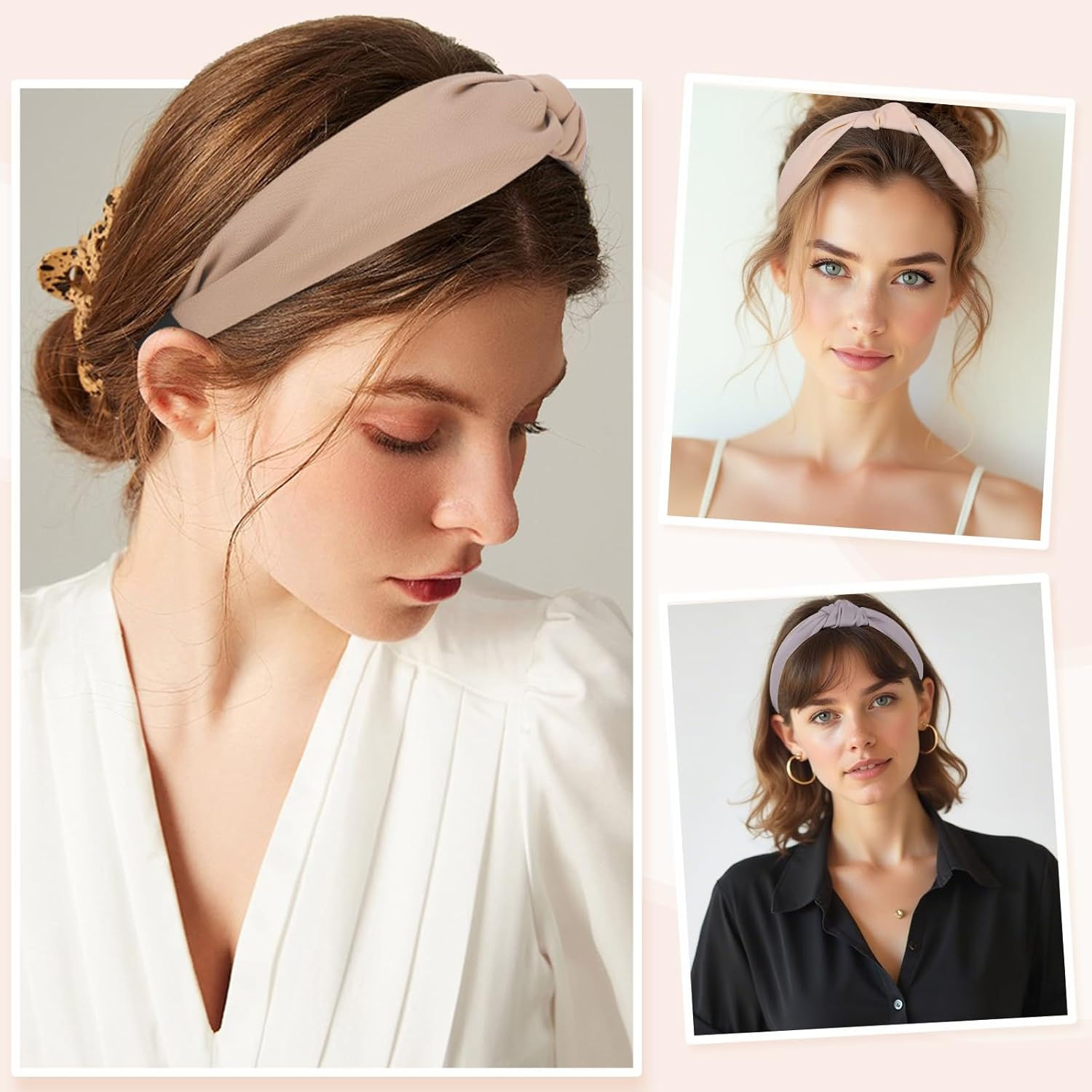 Pack of 6 Women'S Headbands, Knotted Headbands, Make-Up, Non-Slip Headband for Women and Girls image number 6