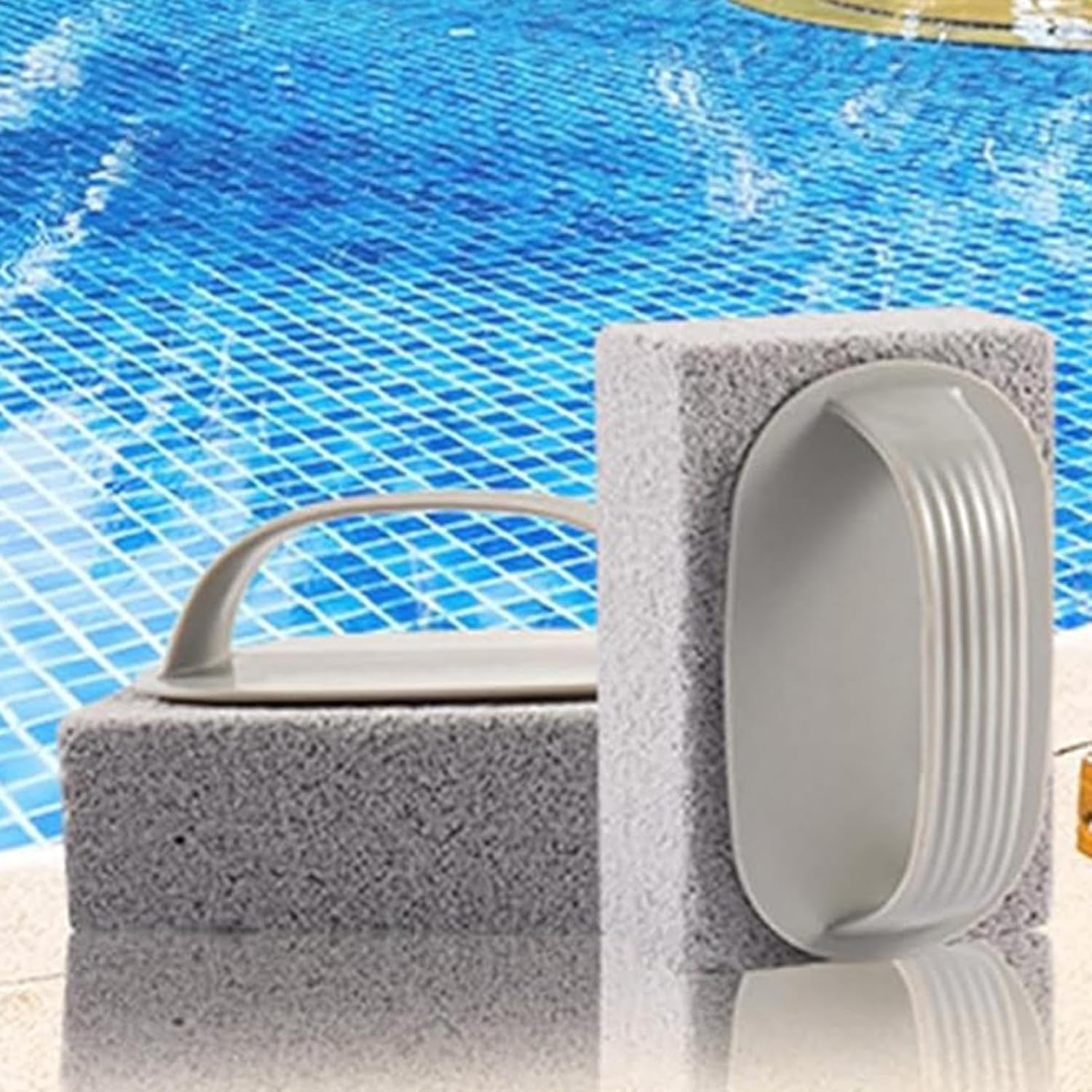 Meindin Pumice Stone for Pool Cleaning | Tile Stone for Pools - Handheld Grout & Concrete Cleaning, Calcium Remover for Pool Tile, Pumice Stone for Cleaning image number 3