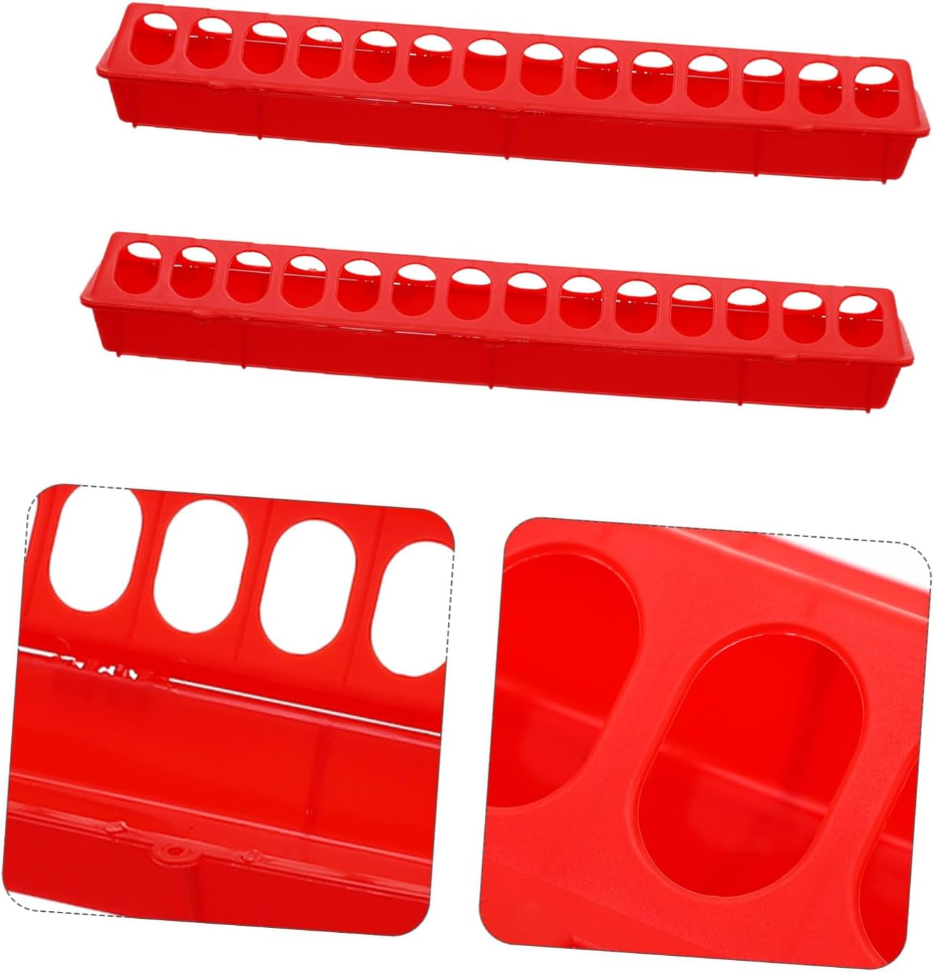 WOONEKY 2Pcs Pigeon Feeding Troughs Pigeon Cage Food Boxes Non-Slip Base Safe Healthy Bird Feeder for Small Birds image number 2