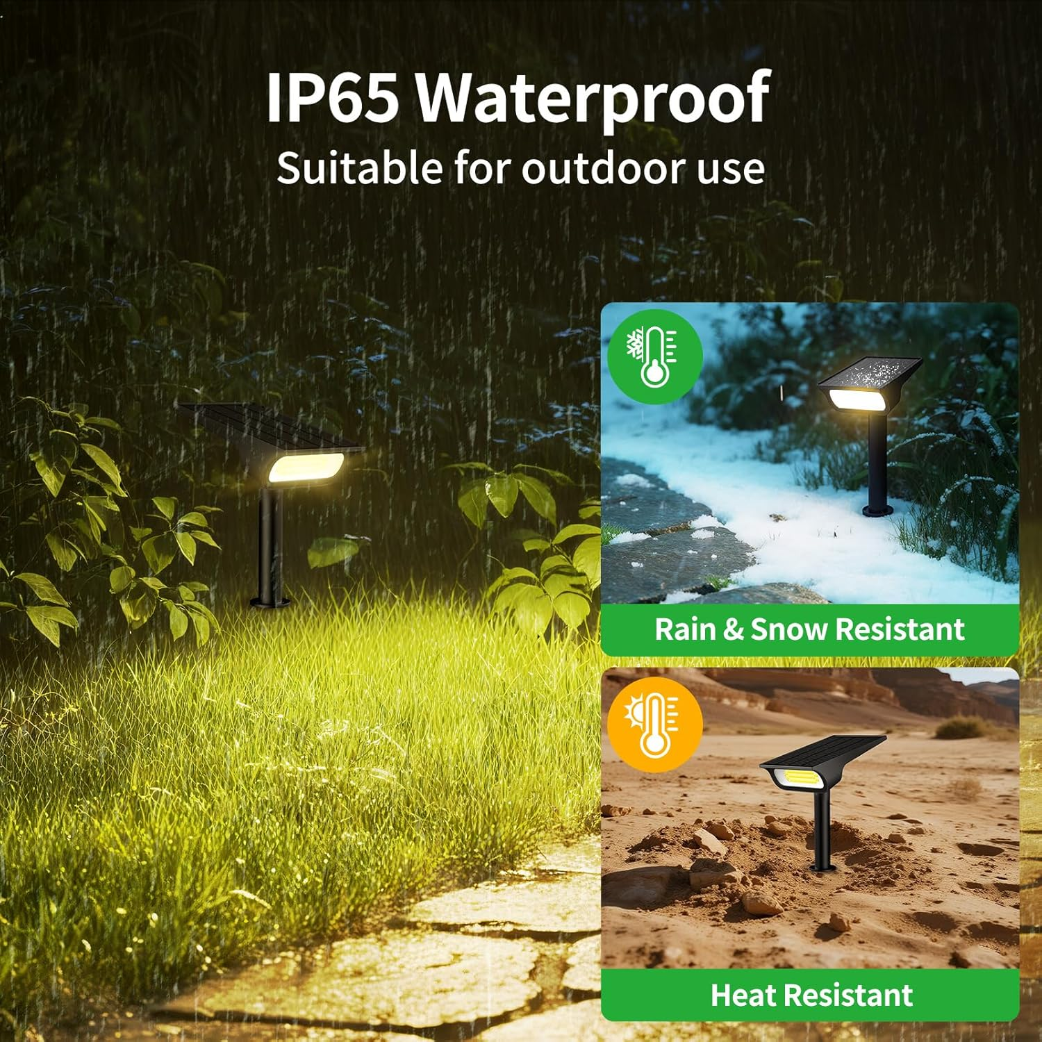 Intelamp Solar Lights Outdoor Waterproof, 3 Modes Landscape Spotlights, Dusk to Dawn Solar Spot Lights for Outside, Solar Garden Lights for Yard Porch image number 5