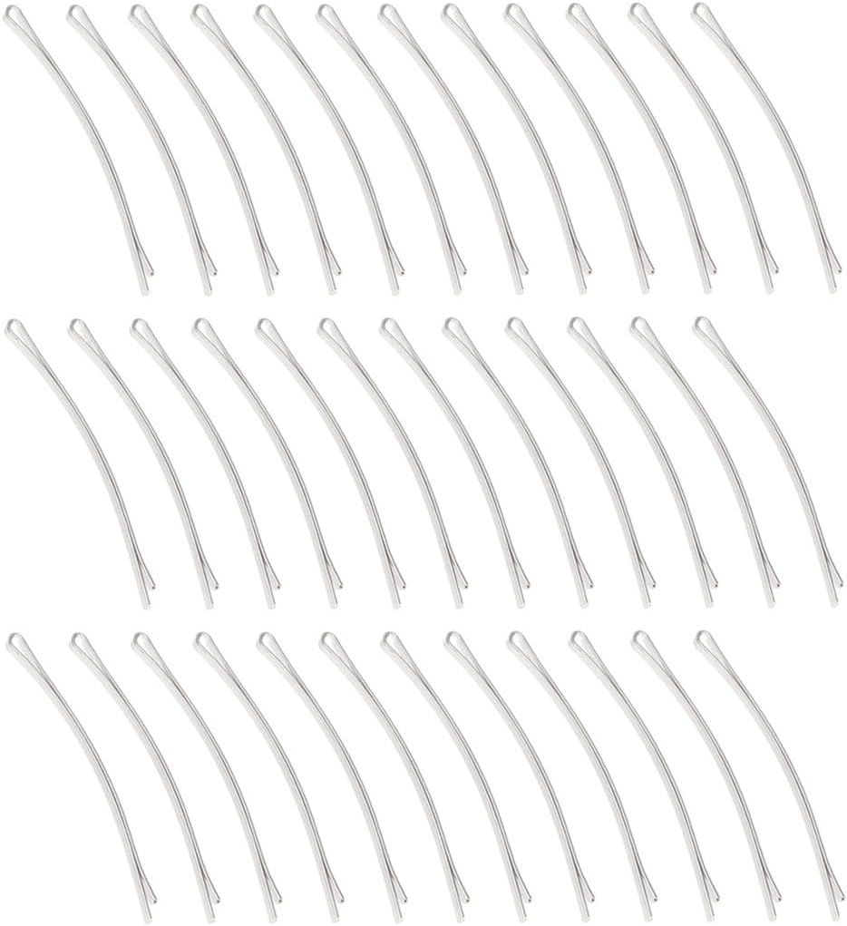 FRCOLOR 100Pcs Jumbo Bobby Pins Metallic Hairpins Curved Bobby Hair Pins Women Simple Bobby Pin Hair Clips Metal Bobby Pins for Thick Hair