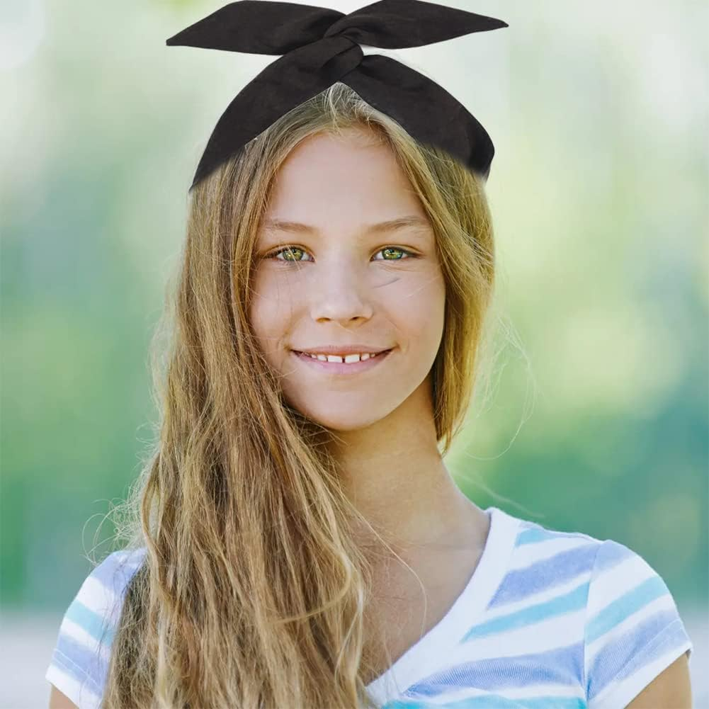 LATRAT Pack of 2 Bendable Headbands, Twist Bow Wired Headbands, Vintage Twist Wire, Retro Headband, Hair Band image number 1