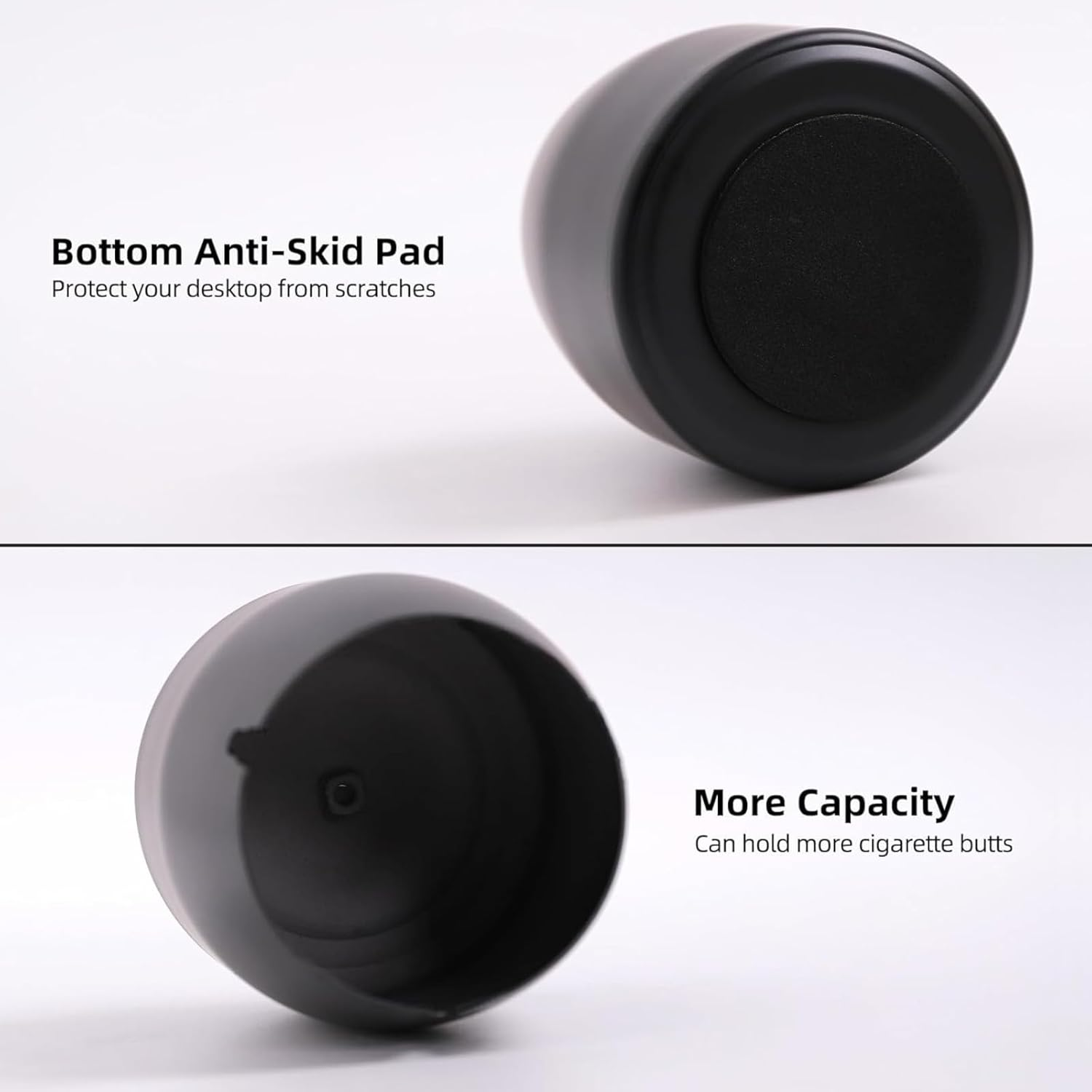 Stainless Steel Ashtray with Lid - Smokeless, Odorless Windproof Cigarette Tray for Indoor/Outdoor, Home, Office, Patio (9Cm X 9Cm X 9.7Cm, 330G) image number 3