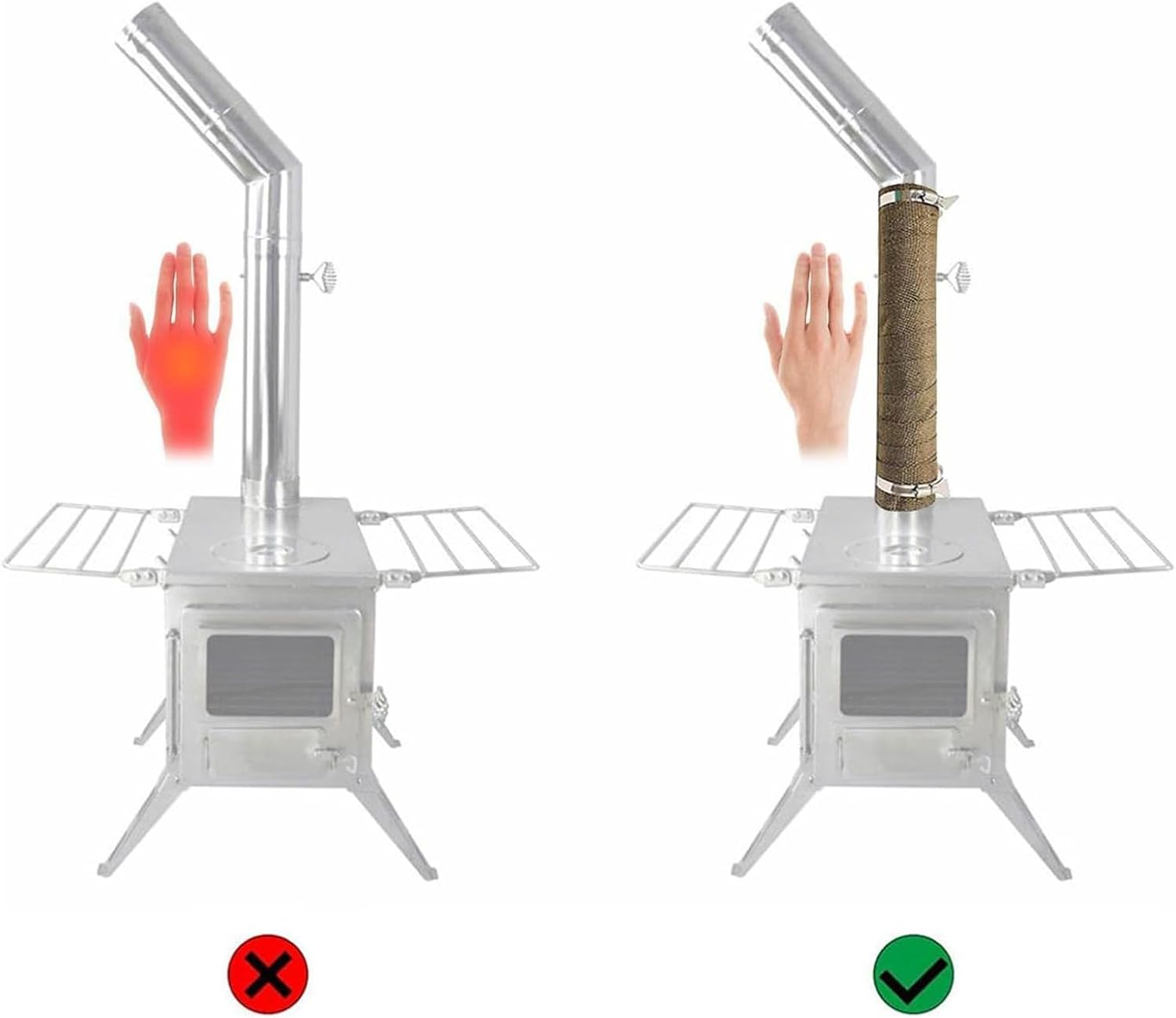 ILLITAN Fireproof Pipe Wrap with 2 Clamps Stovepipe Ribbon 5 M*5Cm, 800-1200&deg;C image number 1