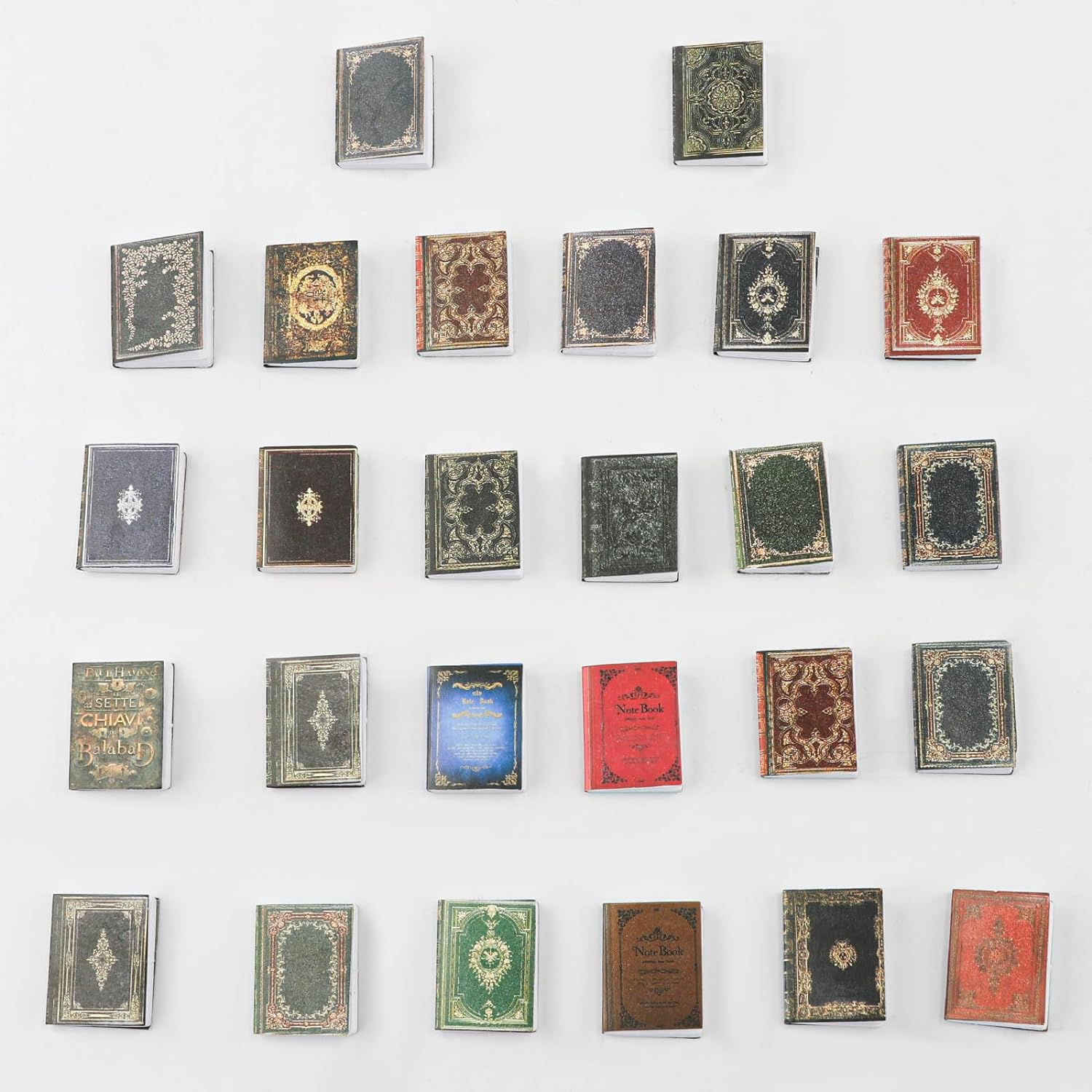 48Pcs 1:12 Scale Miniatures Dollhouse Books, Assorted Timeless Miniatures Books Dollhouse Decoration Accessories Mini Miniatures Books for Christmas Pretend Play image number 1