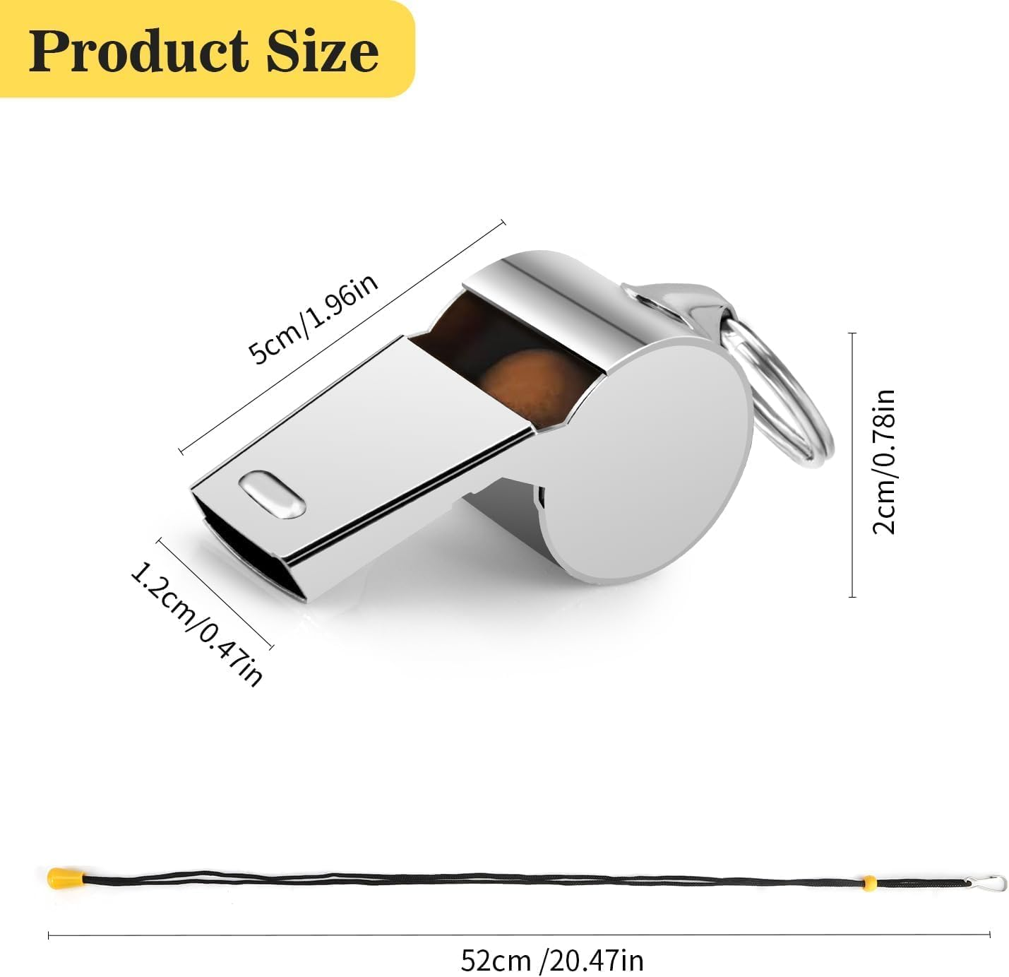 Whistle, 4Pack Stainless Steel Sports Whistles with Lanyard &ndash; Loud Crisp Sound for Coaches, Referees, Officials, Soccer, Football, Lifeguards image number 3