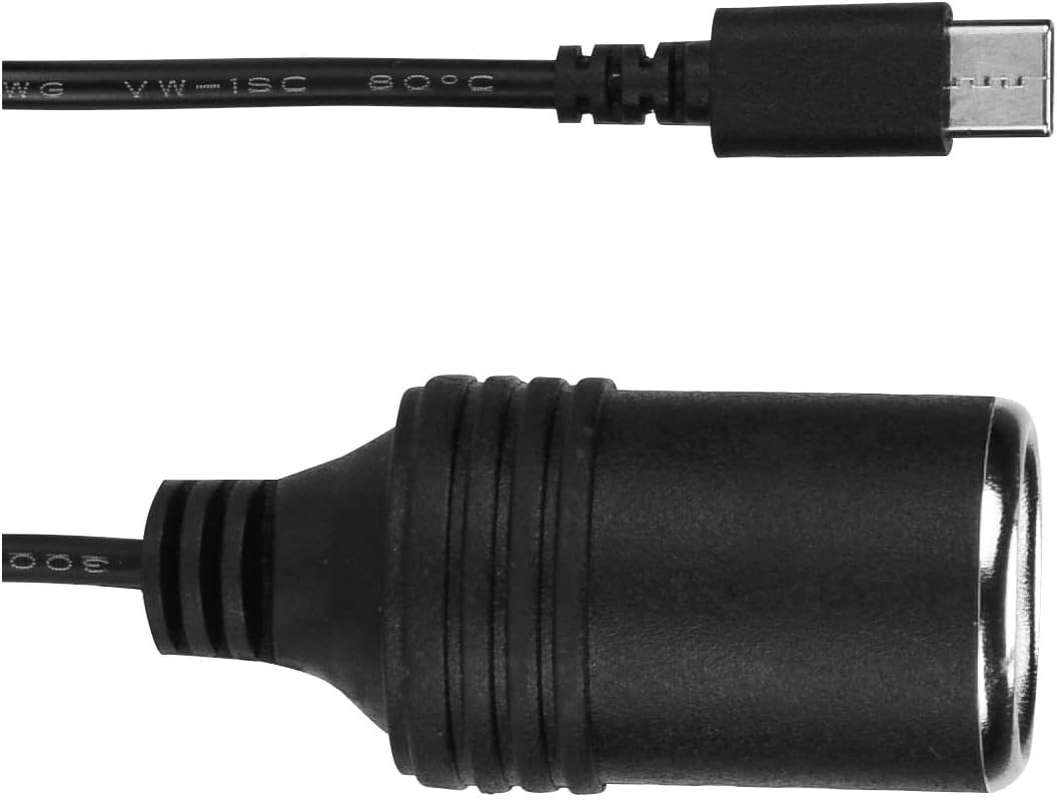 USB C PD 45W 12-15V/3A Type C Male to Cigarettes Lighter Socket Female Converter Cable 1M for GPS DVR Car Camera image number 4