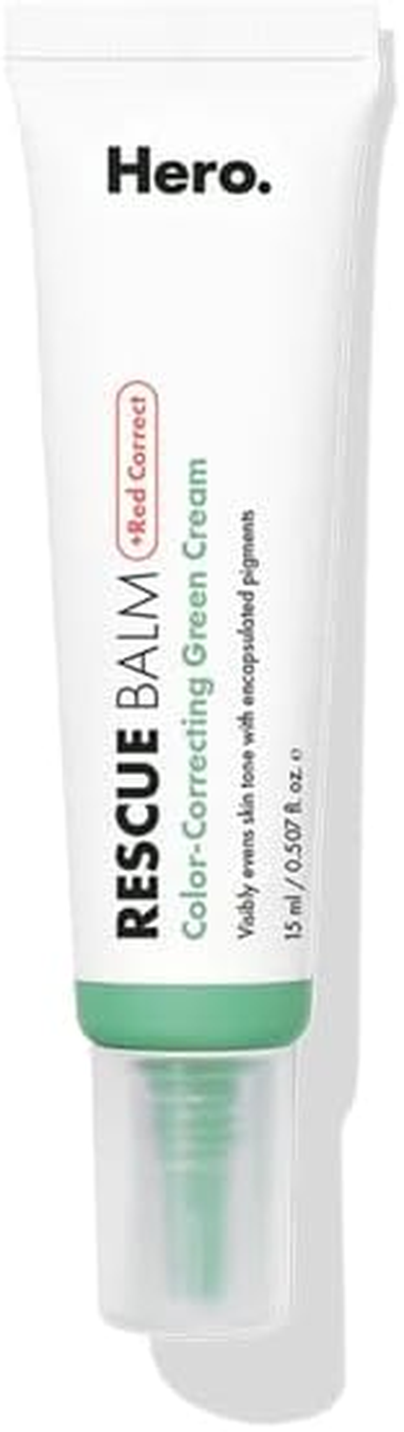 Hero Cosmetics Rescue Balm + Red Correct 15Ml | Color Correcting Green Balm Moisturiser for Redness, Post-Breakout Care, and Dry Skin Nourishment | Lightweight Primer for Fair to Medium Skin Tones image number 4