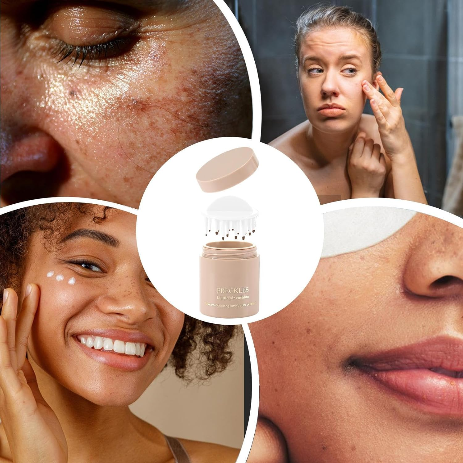 Freckles Pen, Speckles Pen, Beauty Water-Resistant Fake Freckles Stamps Liquid Air Cushion for Skin Makeup Enhancement Natural Look