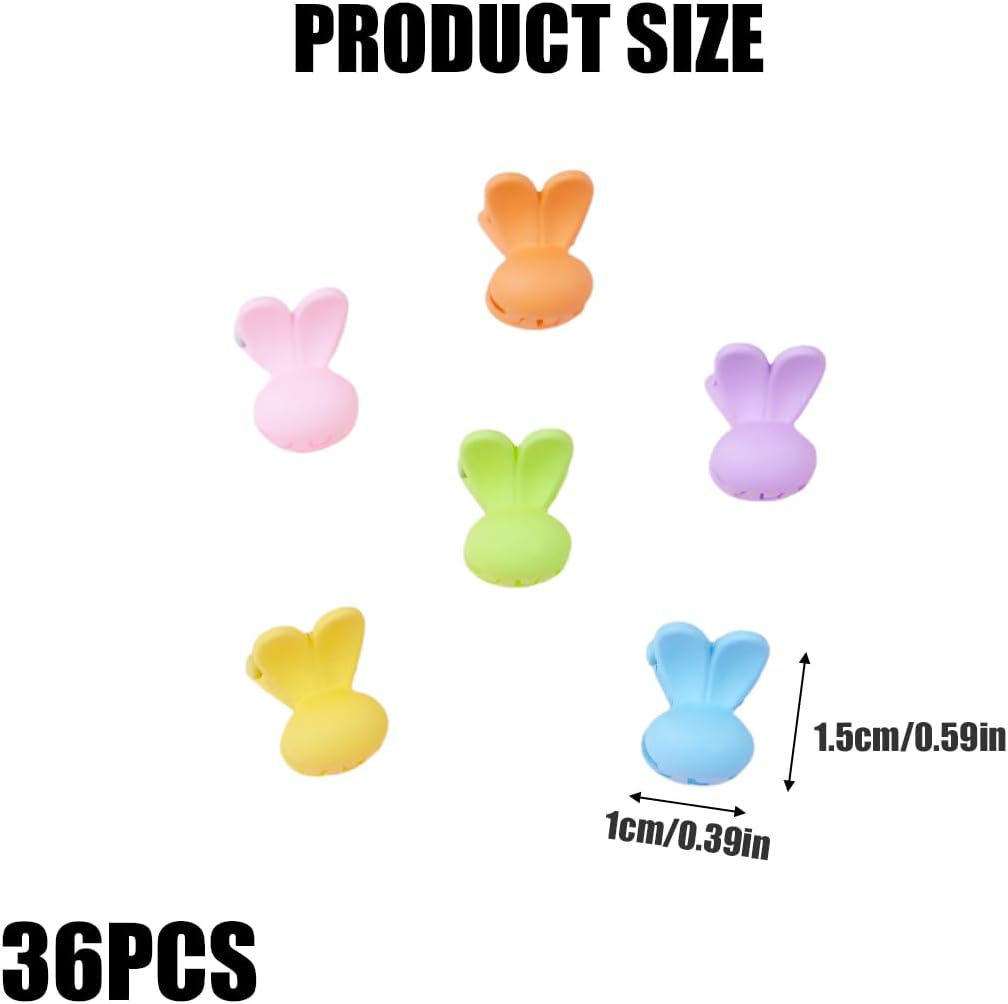 Pack of 36 Small Rabbit Hair Clips Mini Colourful Hair Pins for Women Matte Hair Clips Mini Hair Clips image number 1