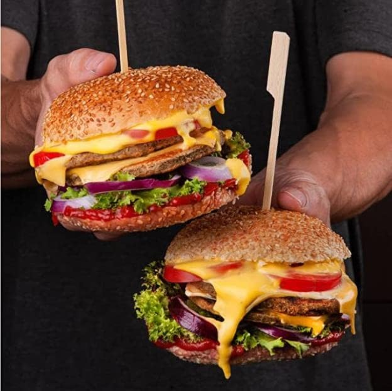 3.5 Inch Bamboo Skewers, 300 PCS Bamboo Paddle Wood Picks, Toothpicks for Appetizers, Cocktail Picks for Drinks, Food Picks, BBQ, Sandwich, Barbecue Snacks. image number 2