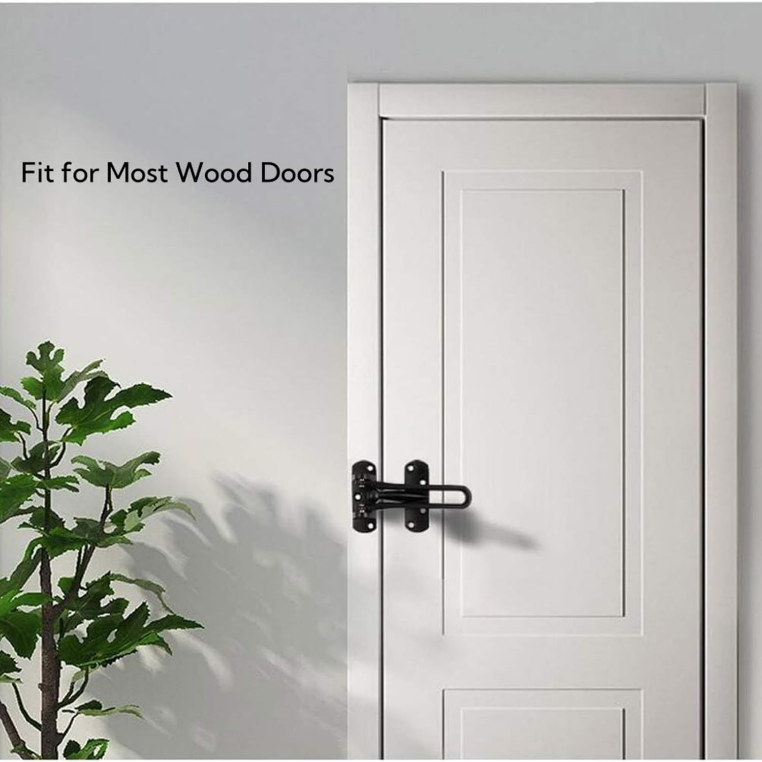 Suytvenxau Home Security Door Lock Swing Bar,Black Alloy Anti-Theft Door Guard Latch for Front and inside Door, Reinforced Door Latch for Safety & Security and Hotel Door Safety Lock image number 1