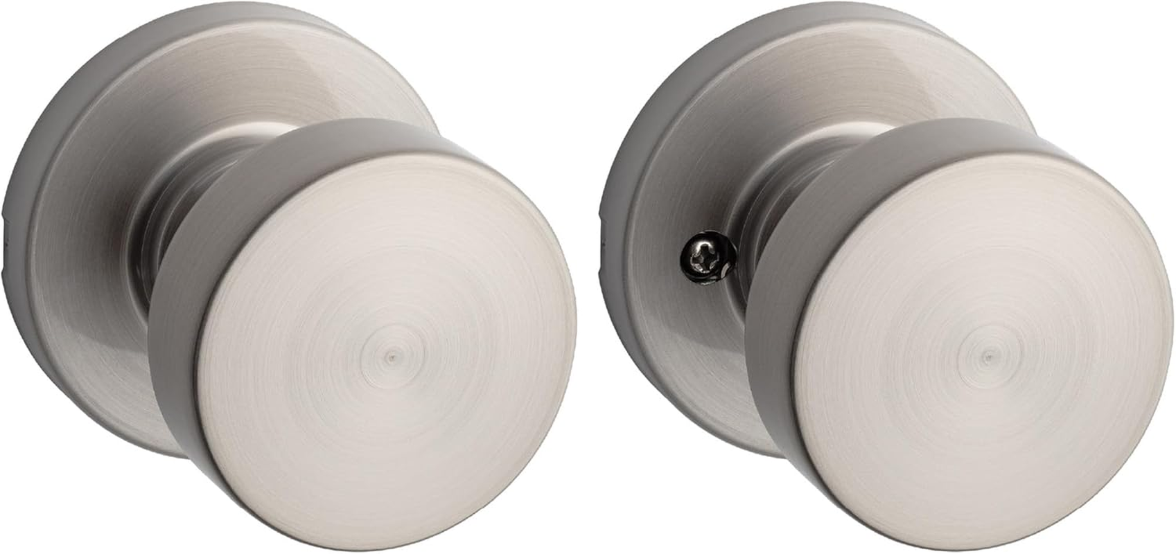 Kwikset Pismo Interior Passage Door Knob, Handle for Closet and Hallway Doors, Non-Locking Doorknob in Satin Nickel, with Microban Protection image number 1