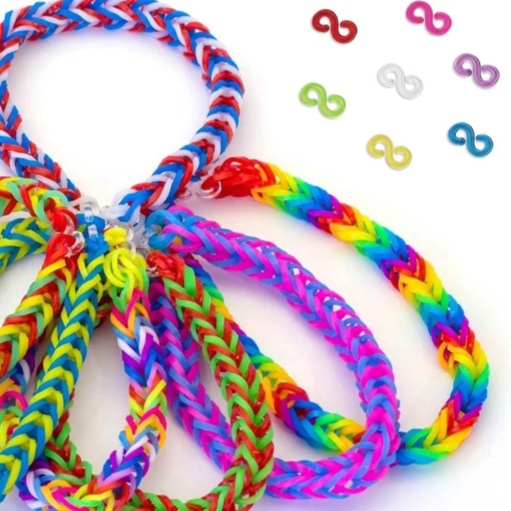 YIFARUBE 1000 PCS S Clips Rubber Band Clips, Connectors Rubber, Loom Bracelets, DIY Handicrafts (Transparent and Color) image number 6