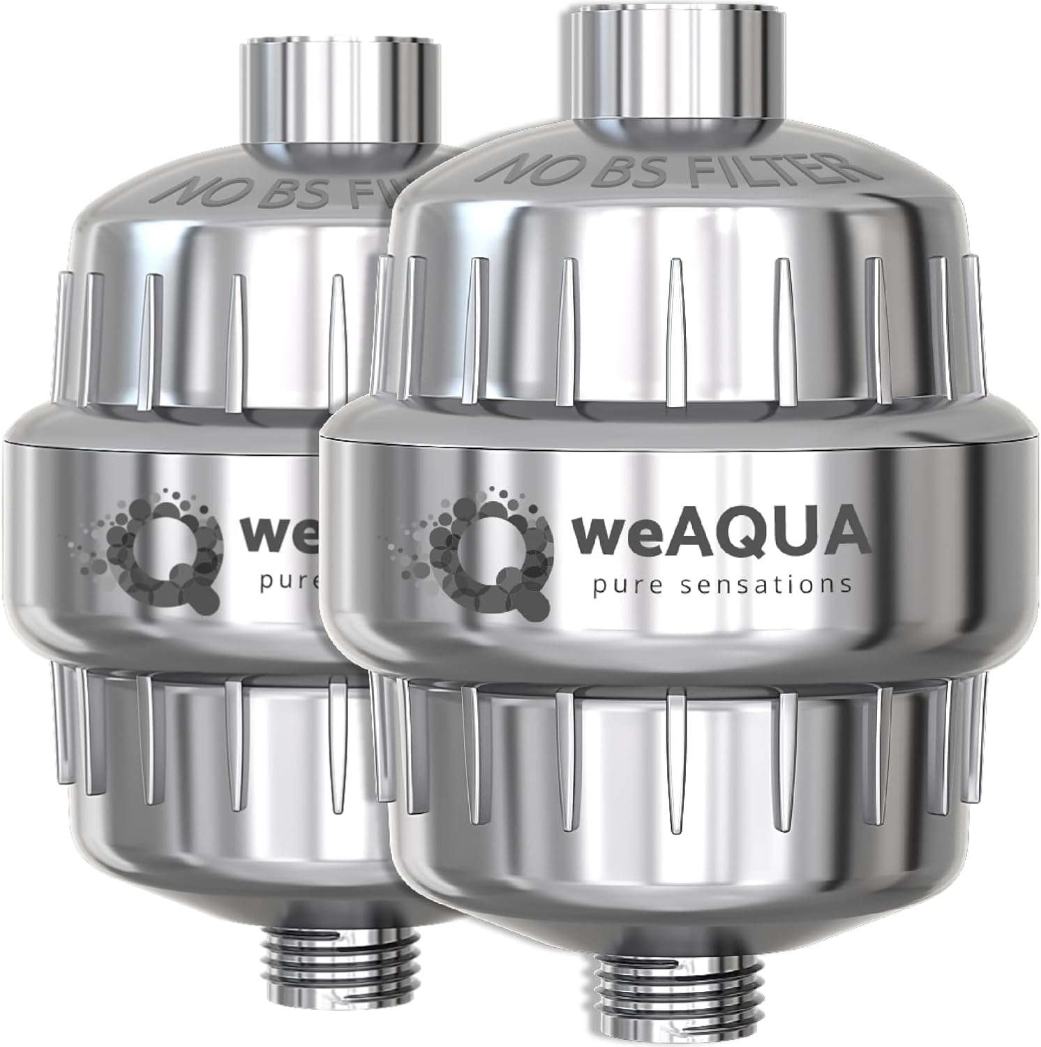 Weaqua Premium Heavy Duty Shower Filter Family 2 Pack &ndash; Advanced 99% Removal System for Hard Water, Chlorine, Fluoride & Heavy Metals &ndash; Universal Fit Shower Head Filter image number 2