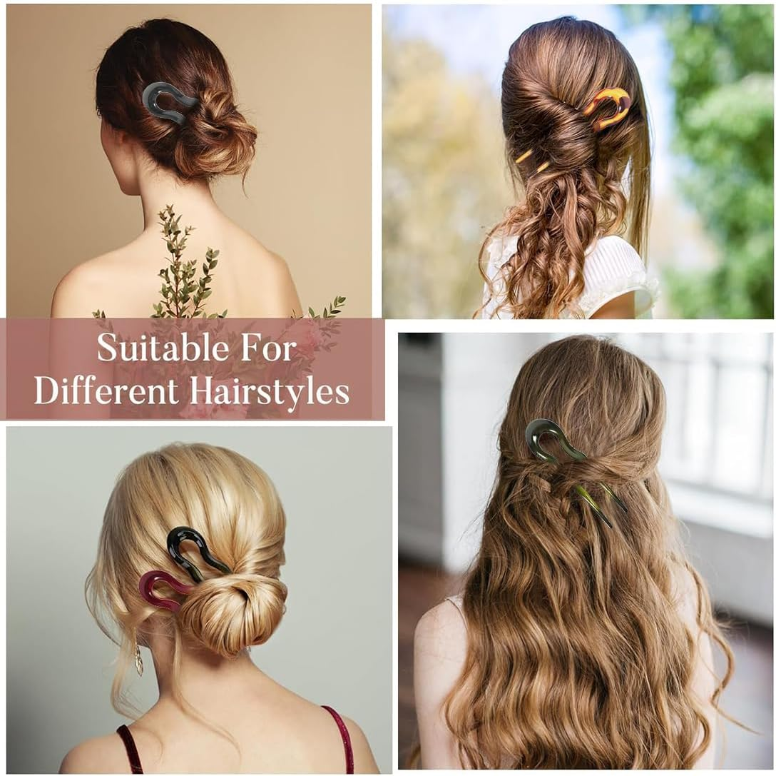 AFCJLTO Pack of 4 French Hair Pins U Shaped Hairpin Large French Twist Hair Pin Hair Pins French Clip for Women Girls All Hair Types image number 5