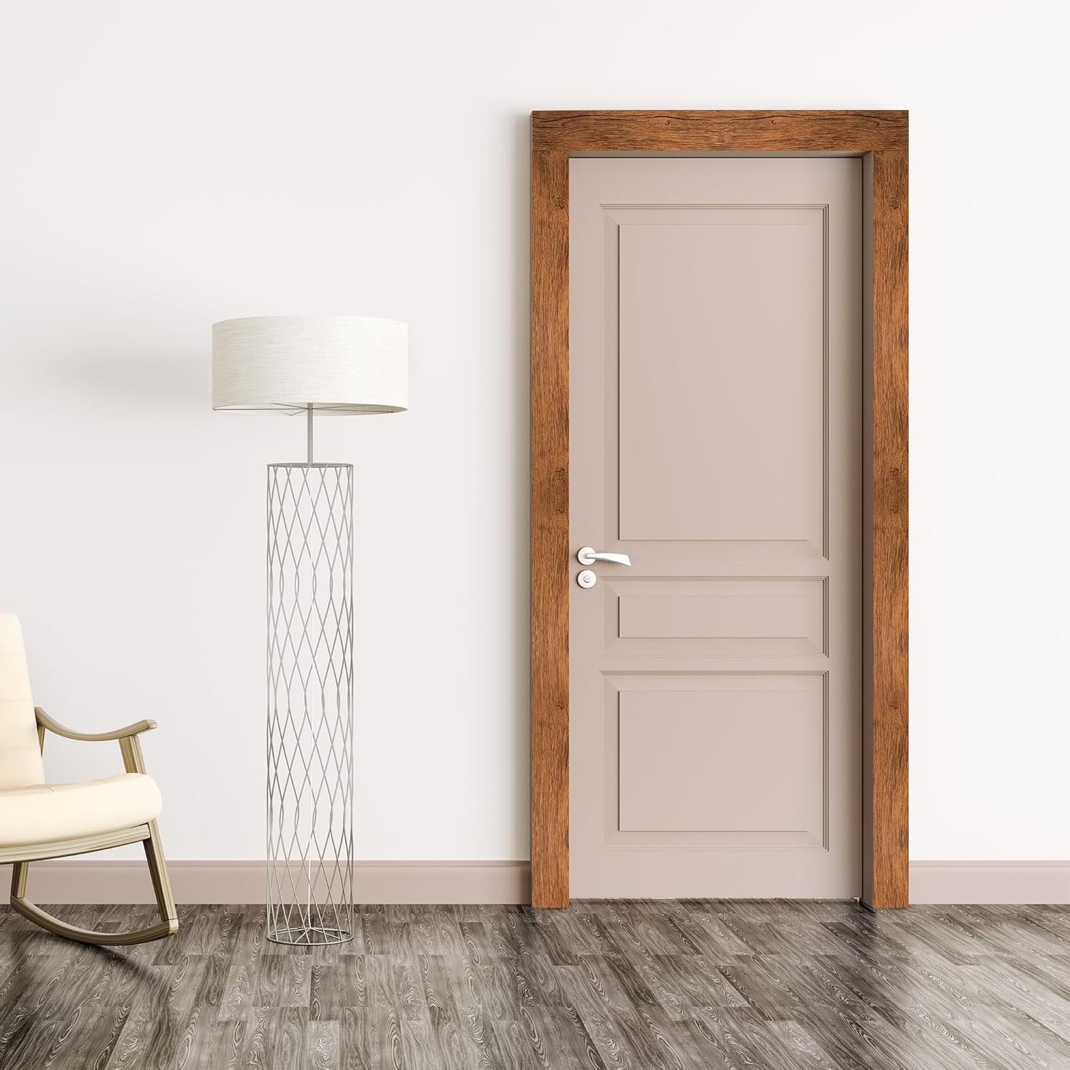 JUNART Wood Grain Repair Tape(10Cm&times;1000Cm), Self-Adhesive Waterproof Realistic Textured Repair Duct Tape for Tables, Baseboards, Doors, Windows, and Floors with Plastic Scraper(Begonia Wood) image number 5