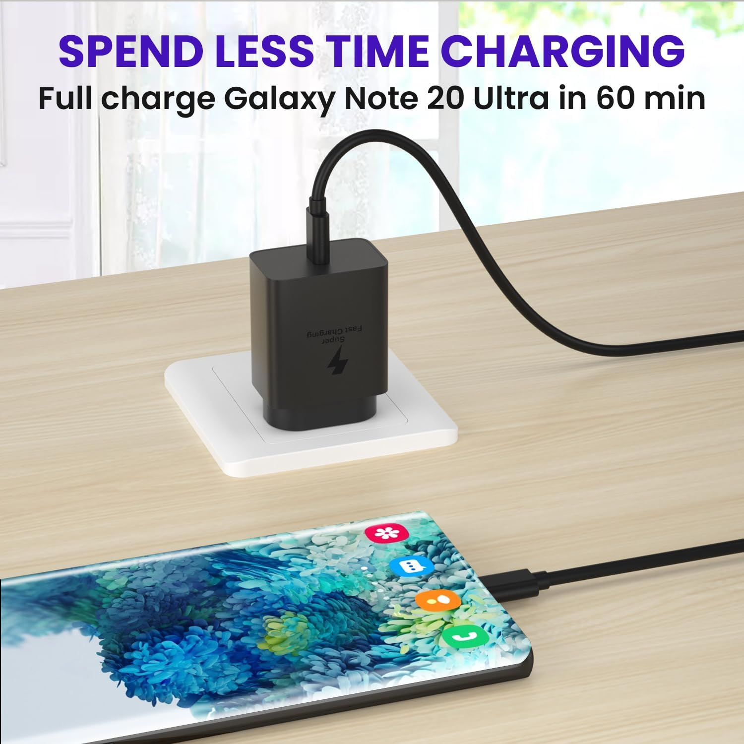45W USB C Fast Charger for Samsung Type C Android Phone Charging with with 5FT Cable for Samsung Galaxy S24 S23 Ultra/S23/S23+/S22/S22 Ultra/S22+/Note 10/20/S21/S20 image number 2