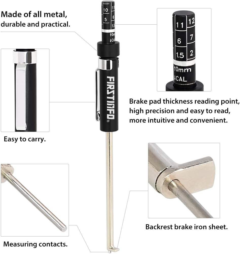 FIRSTINFO F3917 Brake Pad Thickness Gauge | Brake Pad Measurement Tool image number 5