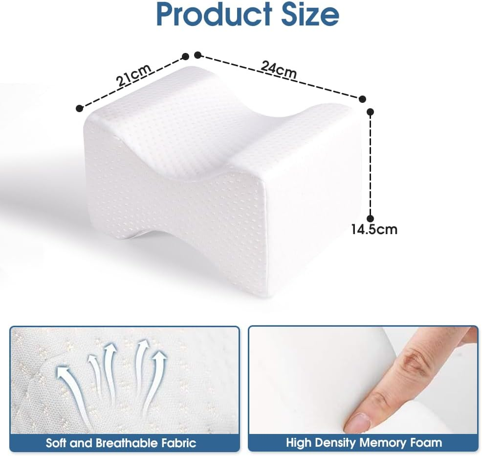 Felic Knee Pillow for Side Sleepers, Comfort Memory Foam between Legs Pillow Leg Pillow for Side Sleeping, Elevation Pillow for Pregnancy, Hip Pillow Suitable for Knee Hip and Lower Back Pain (1-Pack) - 1-Pack image number 2