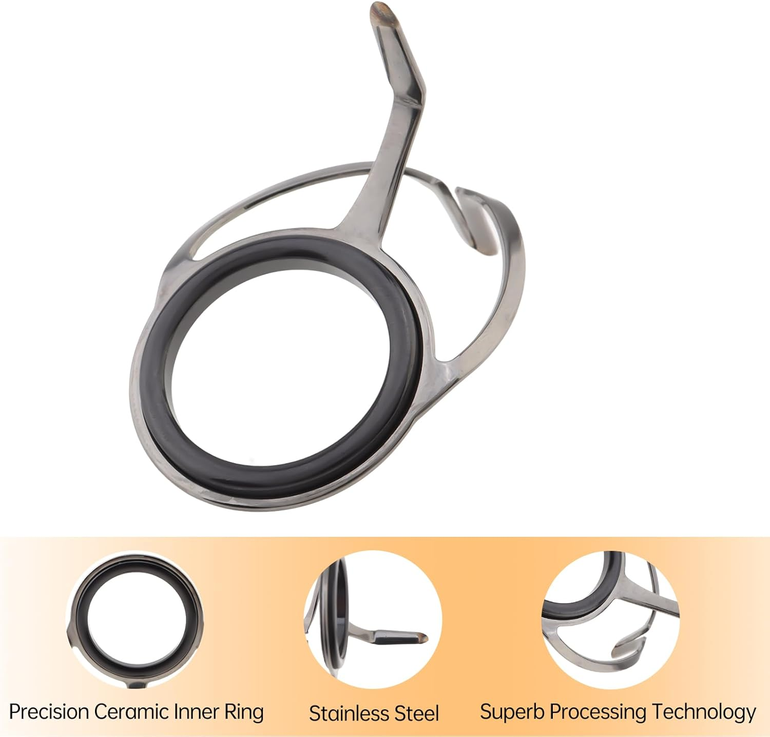 Origlam 8Pcs Fishing Rod Guide Repair Kit, Spinning Rod Guides, Fishing Rod Guide Replacement, Tip Repair Kit for Spinning Rods Sea Fishing image number 1