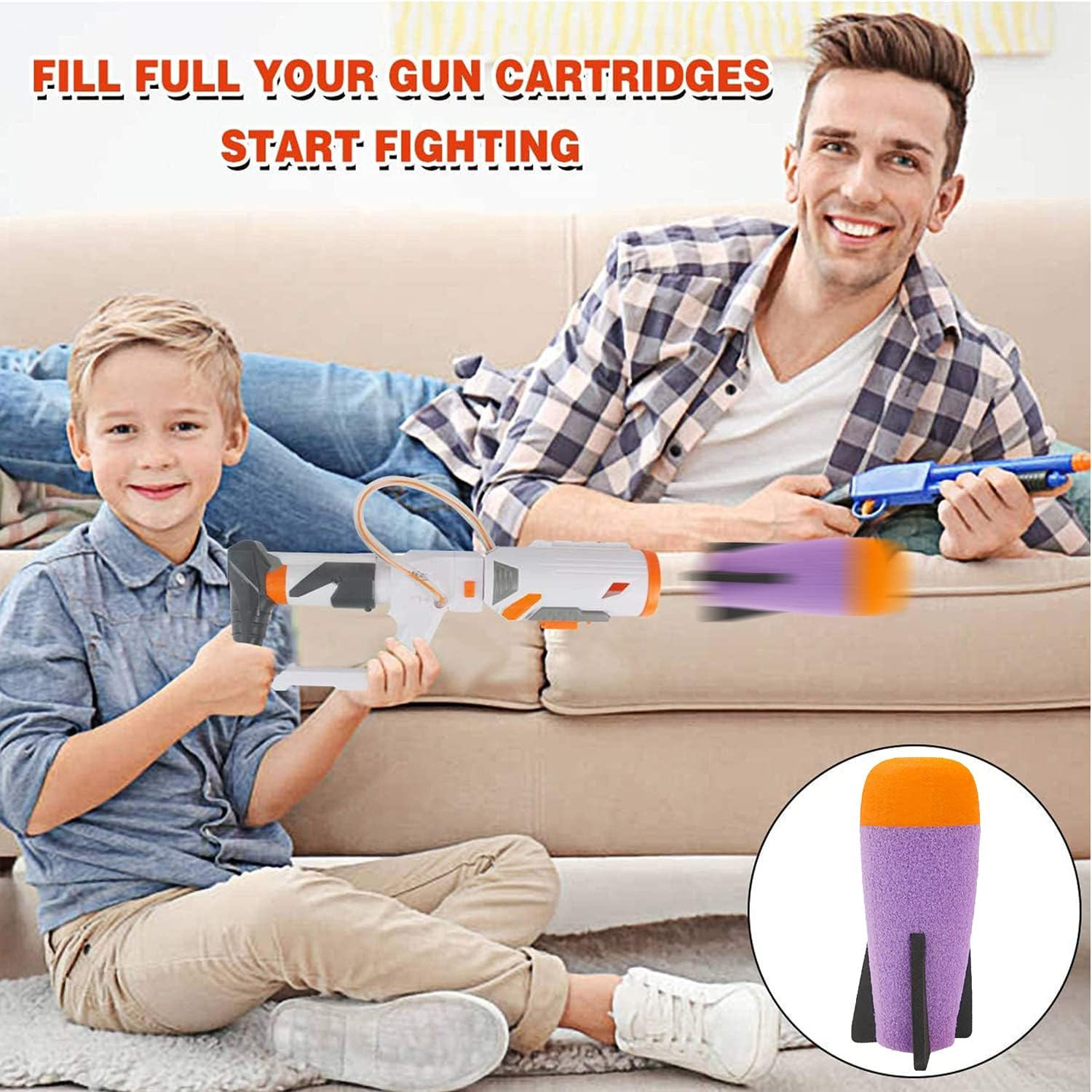 EKIND Mega Missile Refill for Toy Rocket Launcher, Foam Ammo Compatible for Nerf N-Strike Elite Series image number 4