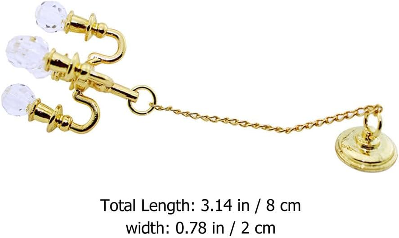 Kisangel 2Pcs Miniature Hanging Crystal Chandelier for Dollhouse Decoration Elegant Ceiling Light for Miniature Scenes Finish image number 4