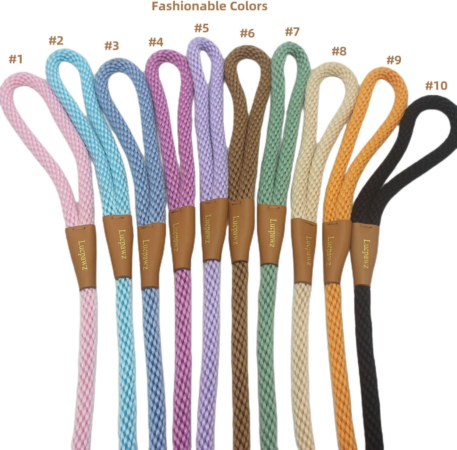 Slip Leads for Dogs 6FT, Checkcord Rope Slip Leash, No Pull Dog Rope Slip Leash, Easy to Use Leash Collar Combo Black - Green image number 5