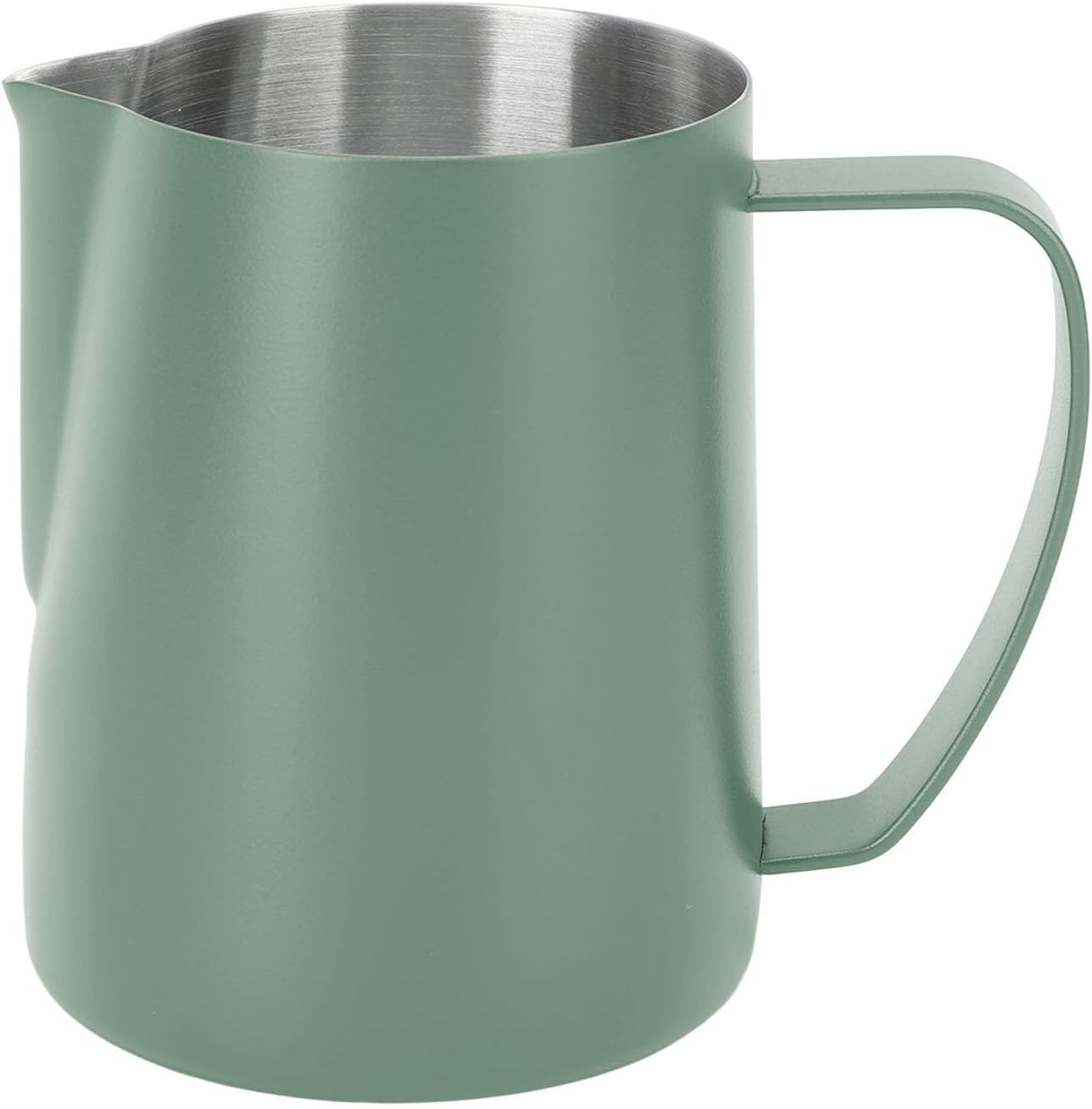 OEBUAFI Milk Frothing Pitcher 600ML Stainless Steel Coffee Frother Cup with Measurement Scale and Pointed Spout for Espresso Machines Latte Art Cappuccino Milk Tea (Dark Green) - Pink image number 7