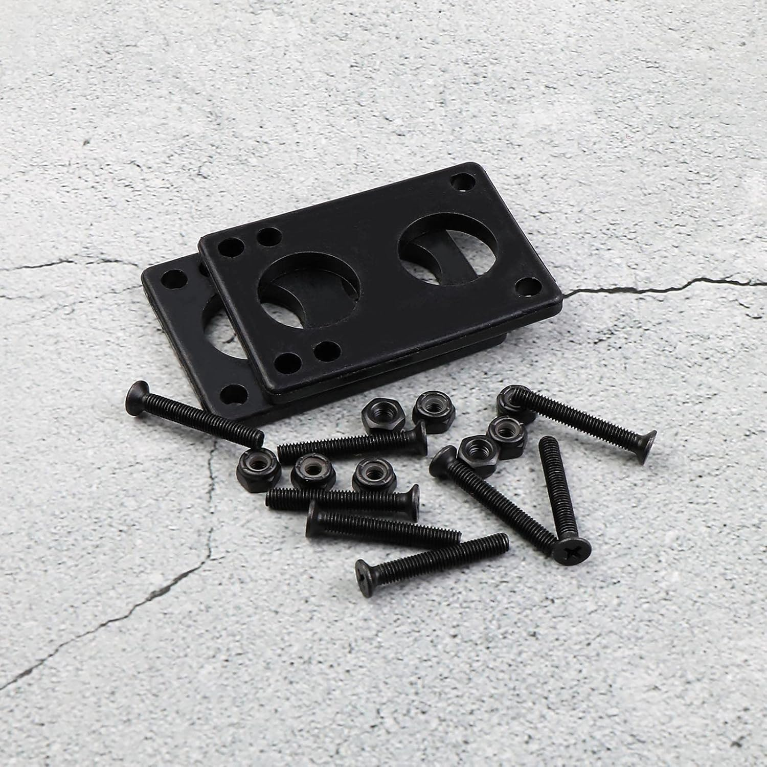 SING F LTD 10Pcs 6Mm Skateboard Gasket Riser Pads with Bridge Nail Skate Accessories Repair Shock Absorption Protective Black image number 1