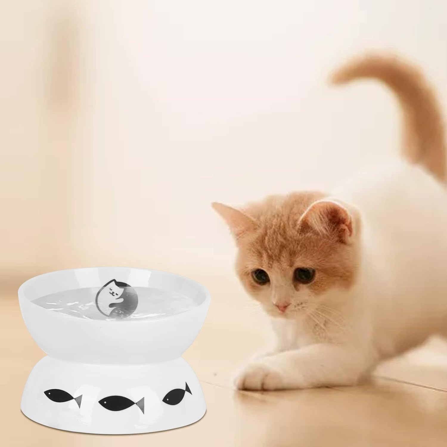 Vencer Cat/Small Dogs Slow Feeding Bowls, Raised Cat/Dog Food Bowl/Water Bowl,Elevated Cat Dog Dish,Pet Bowls for Cats or Small Dogs,Vcb-005 image number 2