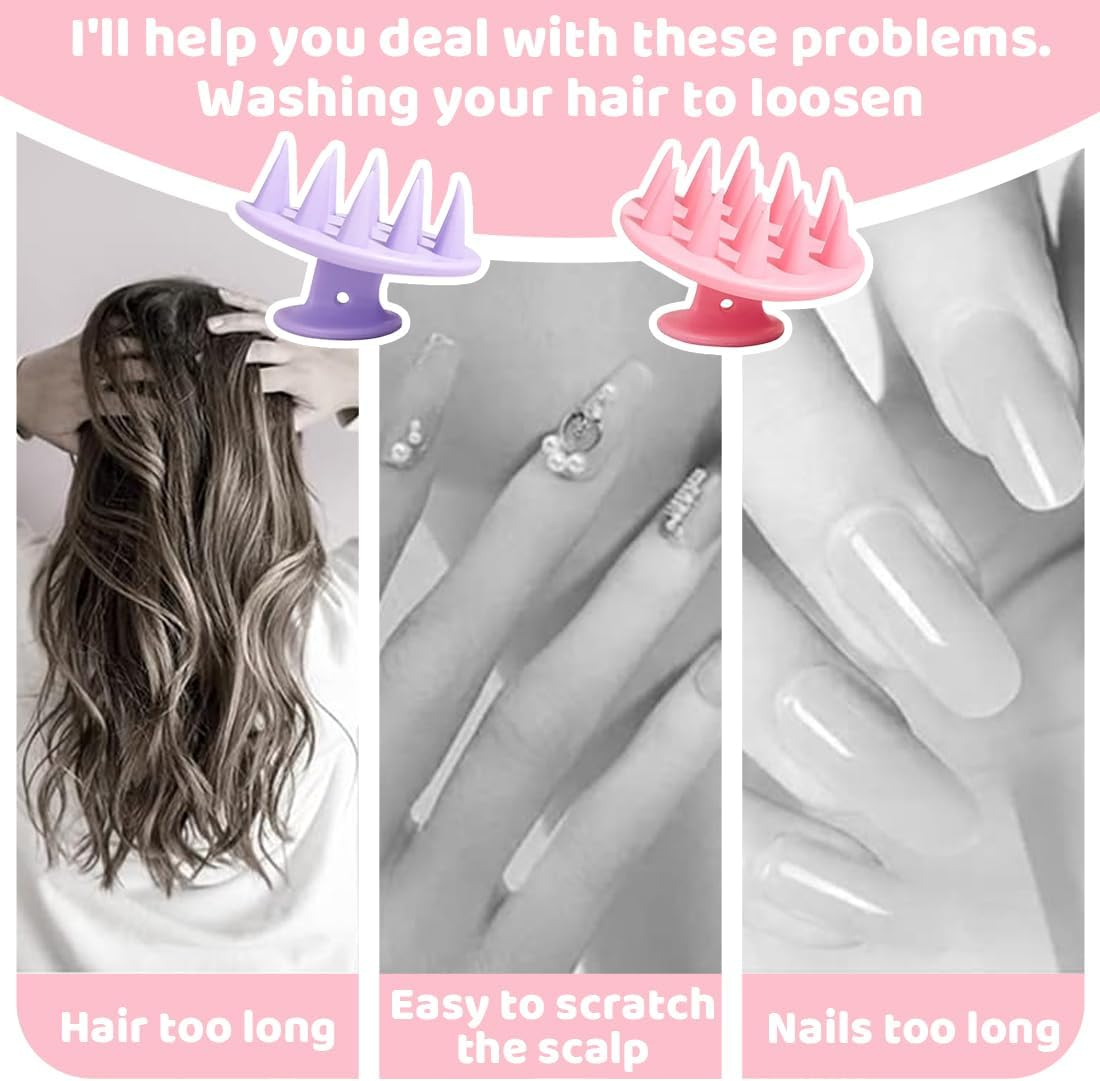 LQIOACU Pack of 2 Scalp Massage Brush, Scalp Massager, Head Massage Brush, Shampoo Brush for Exfoliating and Head Massage image number 2