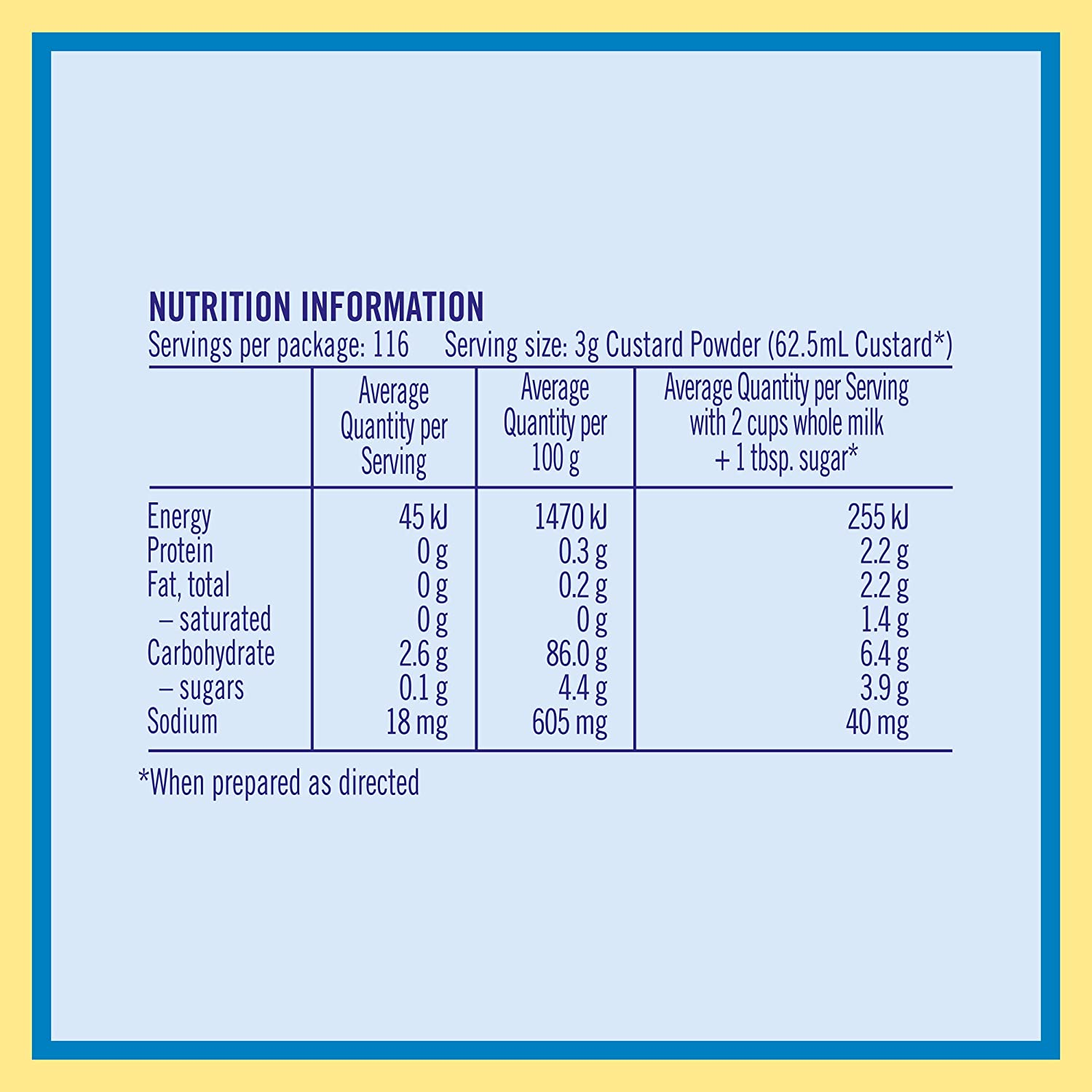 Foster Clark'S Custard Powder Flavoured Pudding Instant Custard Powder Dessert 350G image number 4