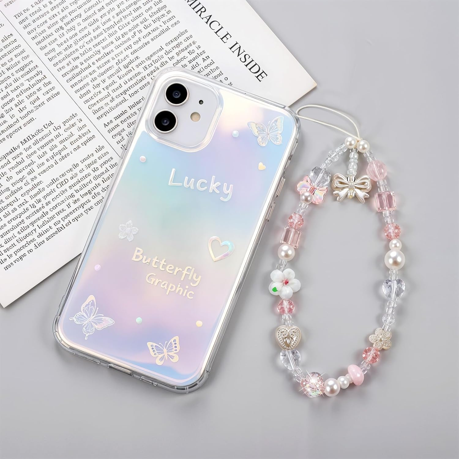 XLIUAX Camera Wrist Strap, Phone Wrist Charm Beaded Camera Strap Phone Wristlet Charms Digital Cameras Lanyards for Keychain Bag Bow Accessories Aesthetic Charms image number 5