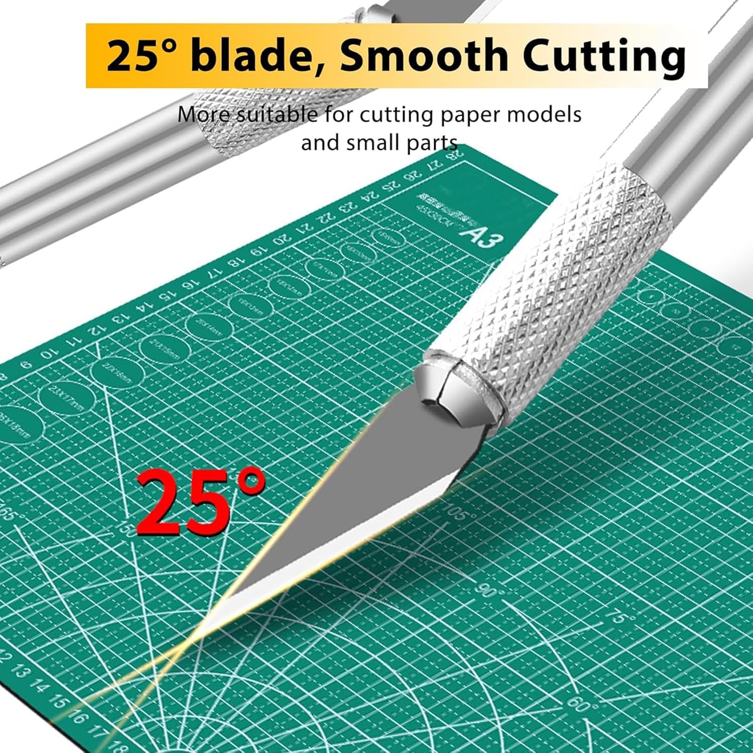 4 Pcs Exacto Knife Hobby Knife Precision Craft Knife.With 20 Stainless Steel Blade Kit Steel 15CM Ruler for Carving Art Scrapbooking Stencil Architecture Modeling Felt Wood Leather DIY Work Cutting image number 6