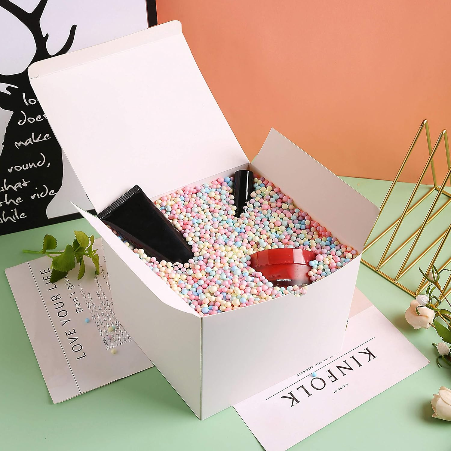 SHIPKEY 10PCS 8X8X8 Cm White Cardboard Gift Boxes with Lids | Mini/Small Gift Boxes | Small Paper Boxes for Wedding, Ornament Boxes for Christmas, Holidays, Birthdays and All Other Occasions image number 6