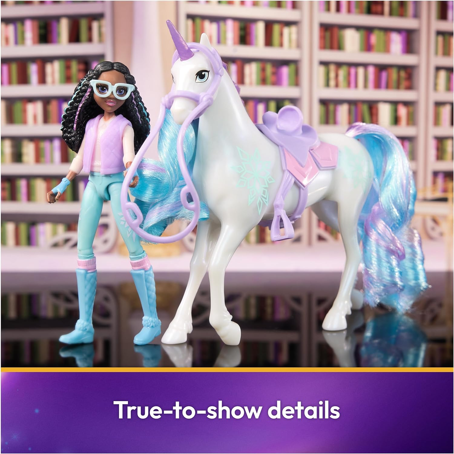 Unicorn Academy, Layla & Glacier Set with 2 Riding Accessories & Hair Styling Tool, Dolls & Unicorn Toys for Girls Ages 4 and Up image number 4