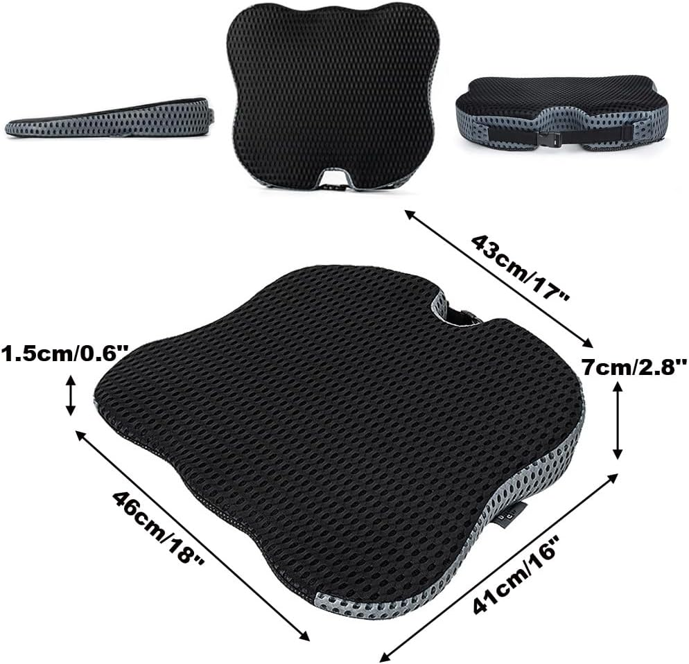 Universal Memory Foam Car Seat Cushion for Driving Wedge Booster Support Adults Driver Seat Cushions Tailbone Back Pain Pressure Relief Office Chair Wheelchair Pad image number 4